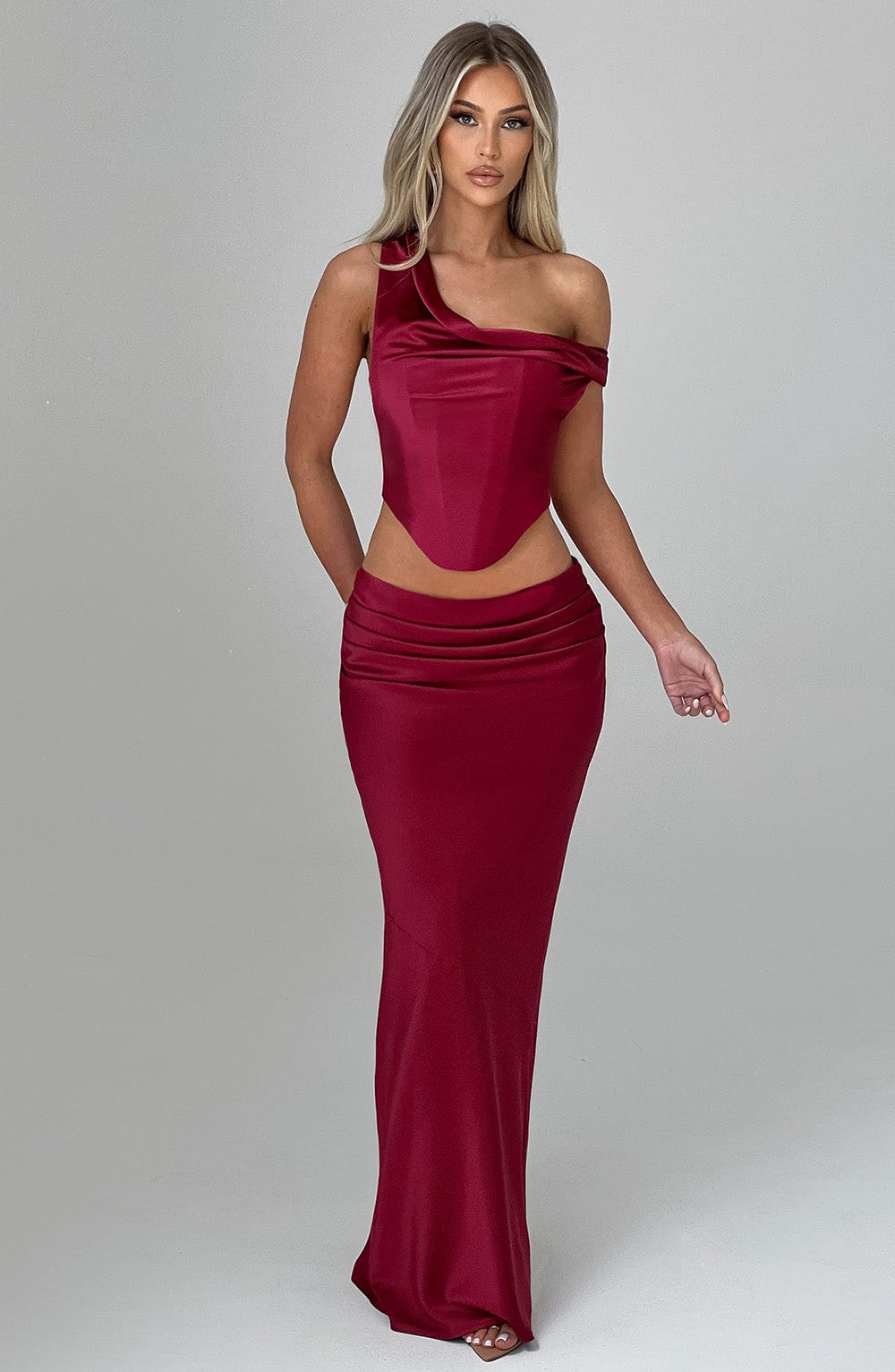 Bernadette Maxi Skirt - Burgundy - Napalia