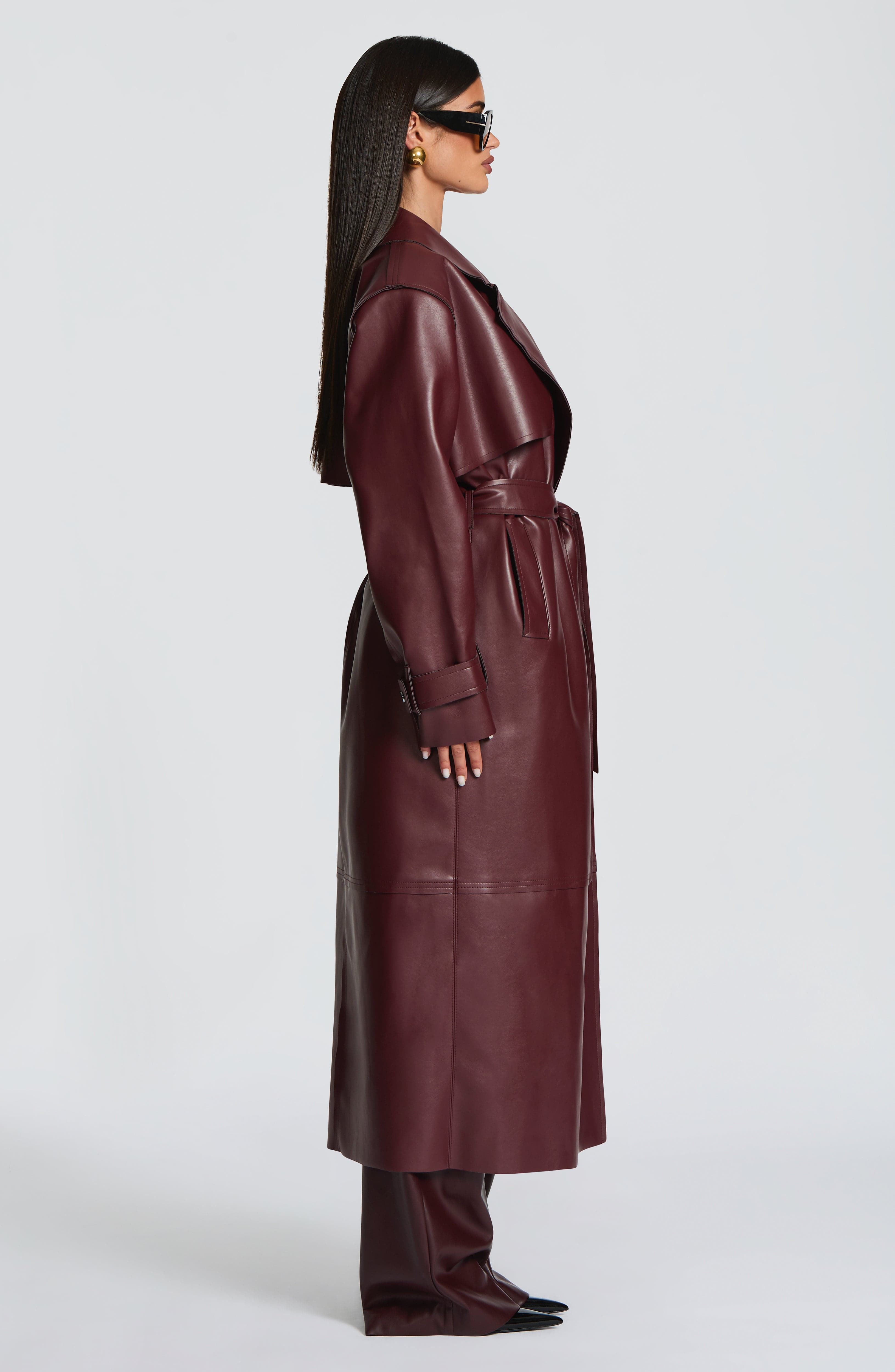 Bridget Trench Coat - Plum - Napalia