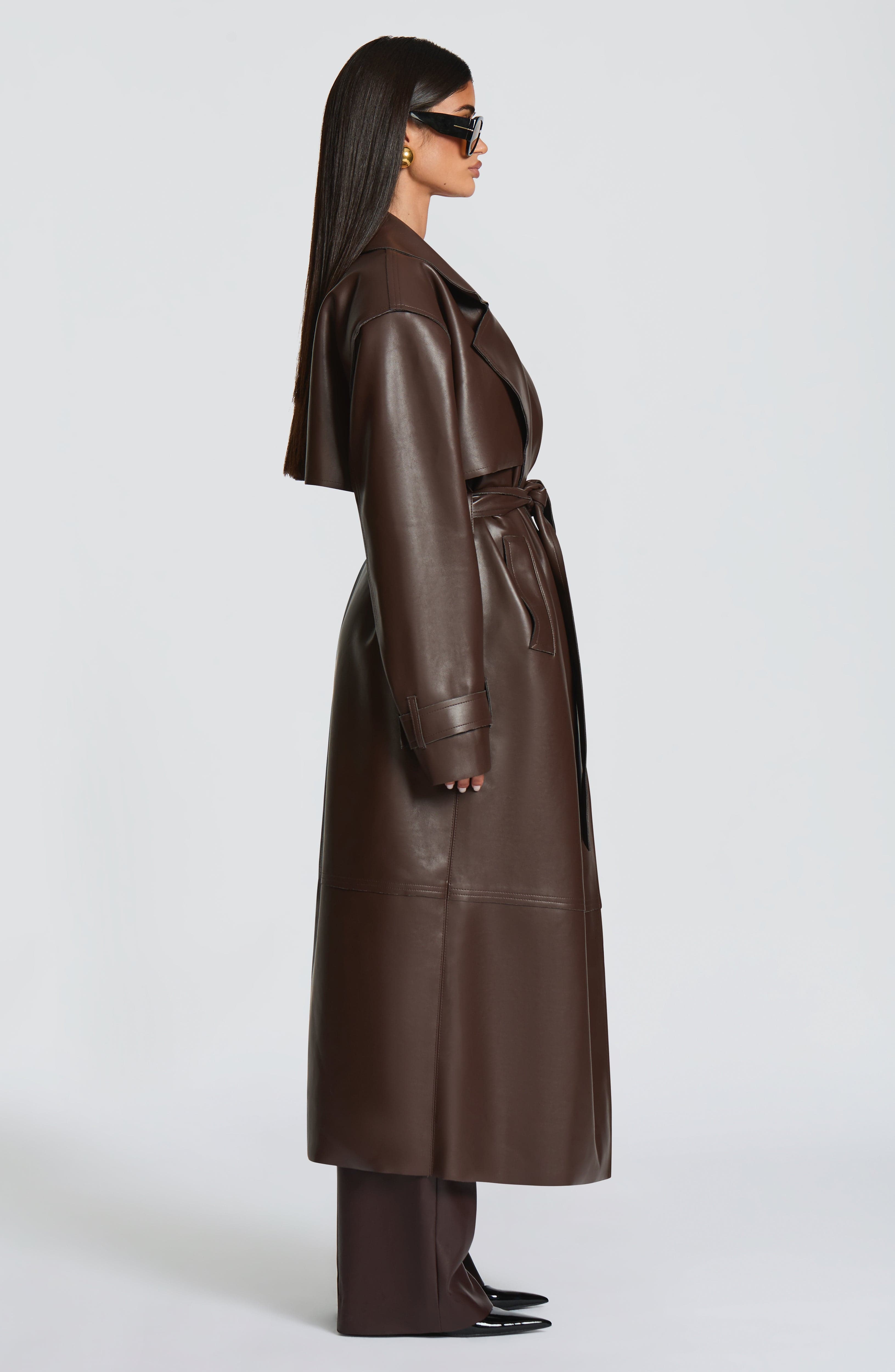 Bridget Trench Coat - Plum Brown - Napalia