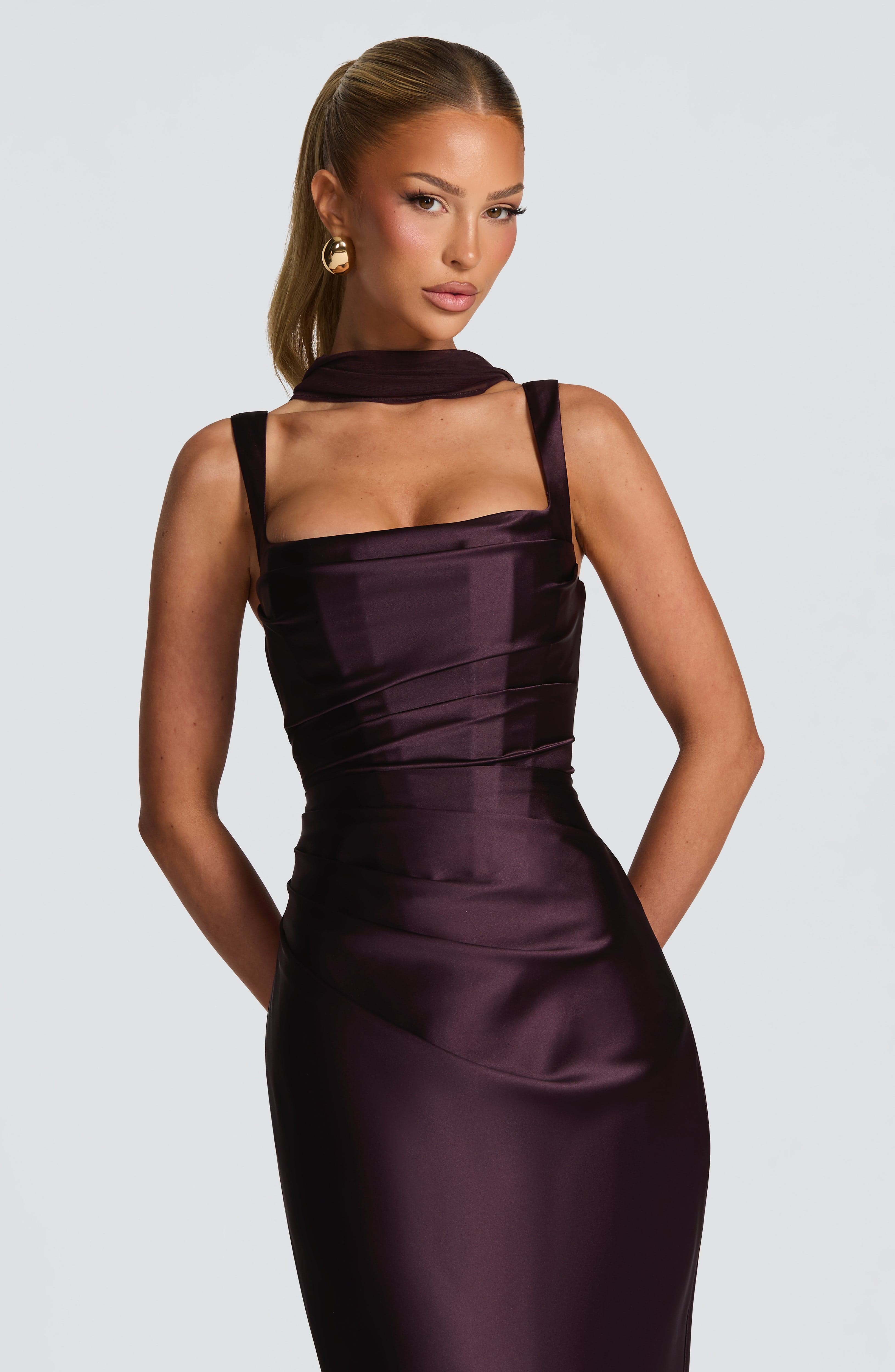 Calanthe Maxi Dress - Plum - Napalia