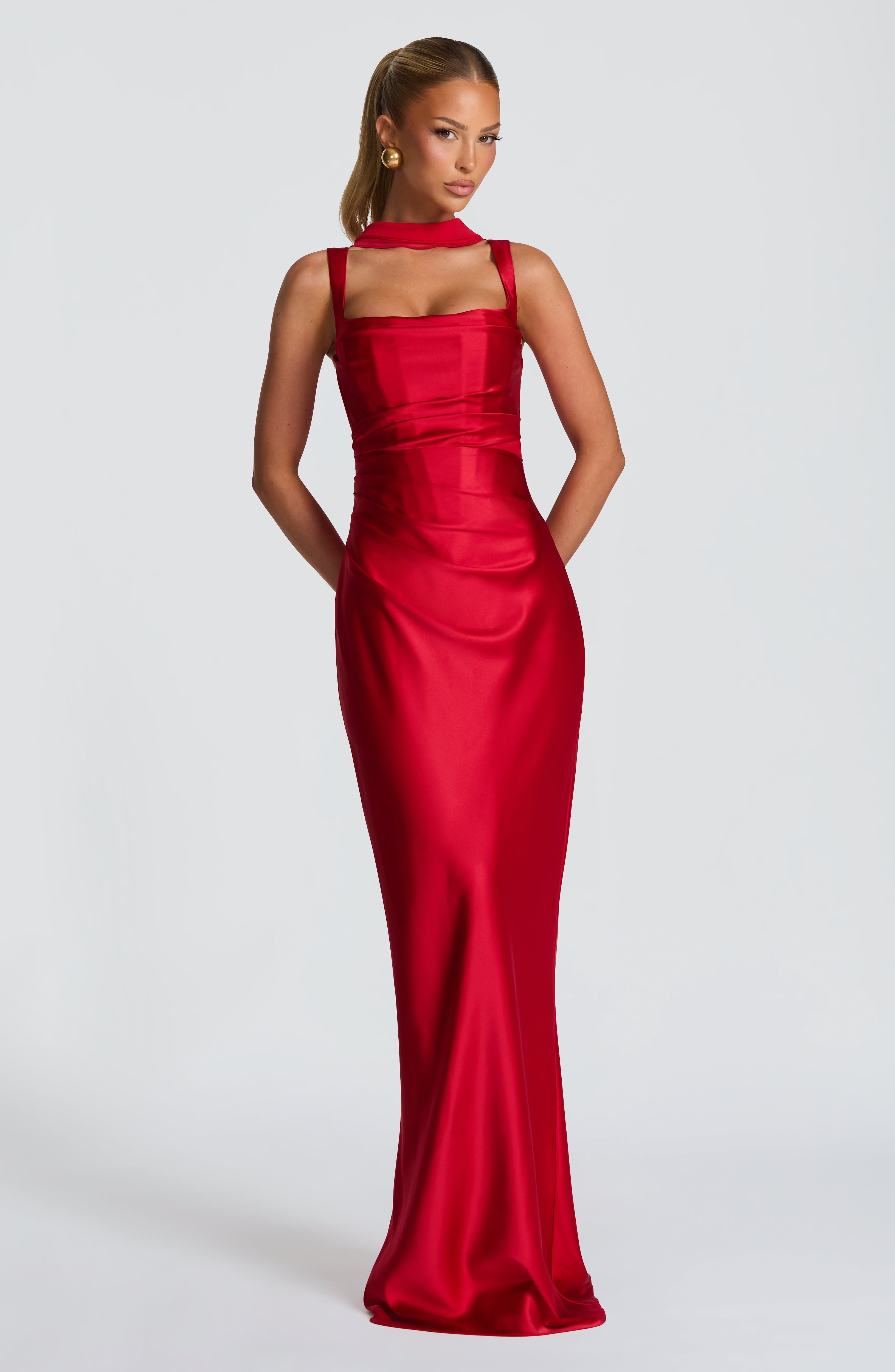 Calanthe Maxi Dress - Red - Napalia