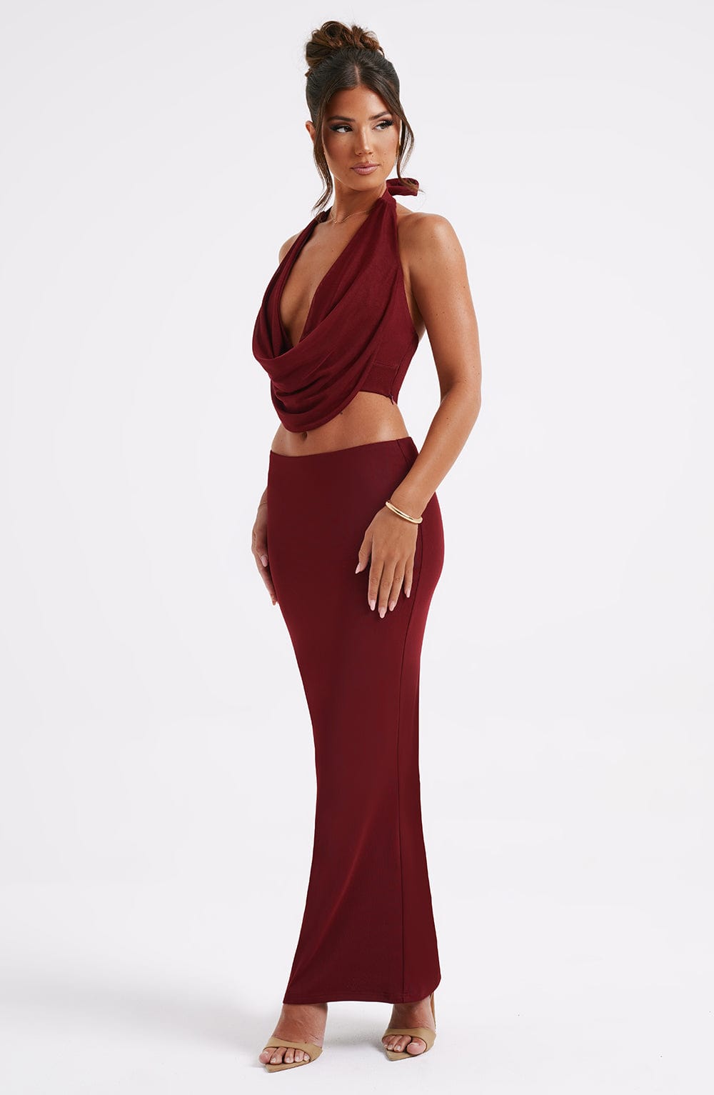 Chrishelle Maxi Skirt - Burgundy - Napalia