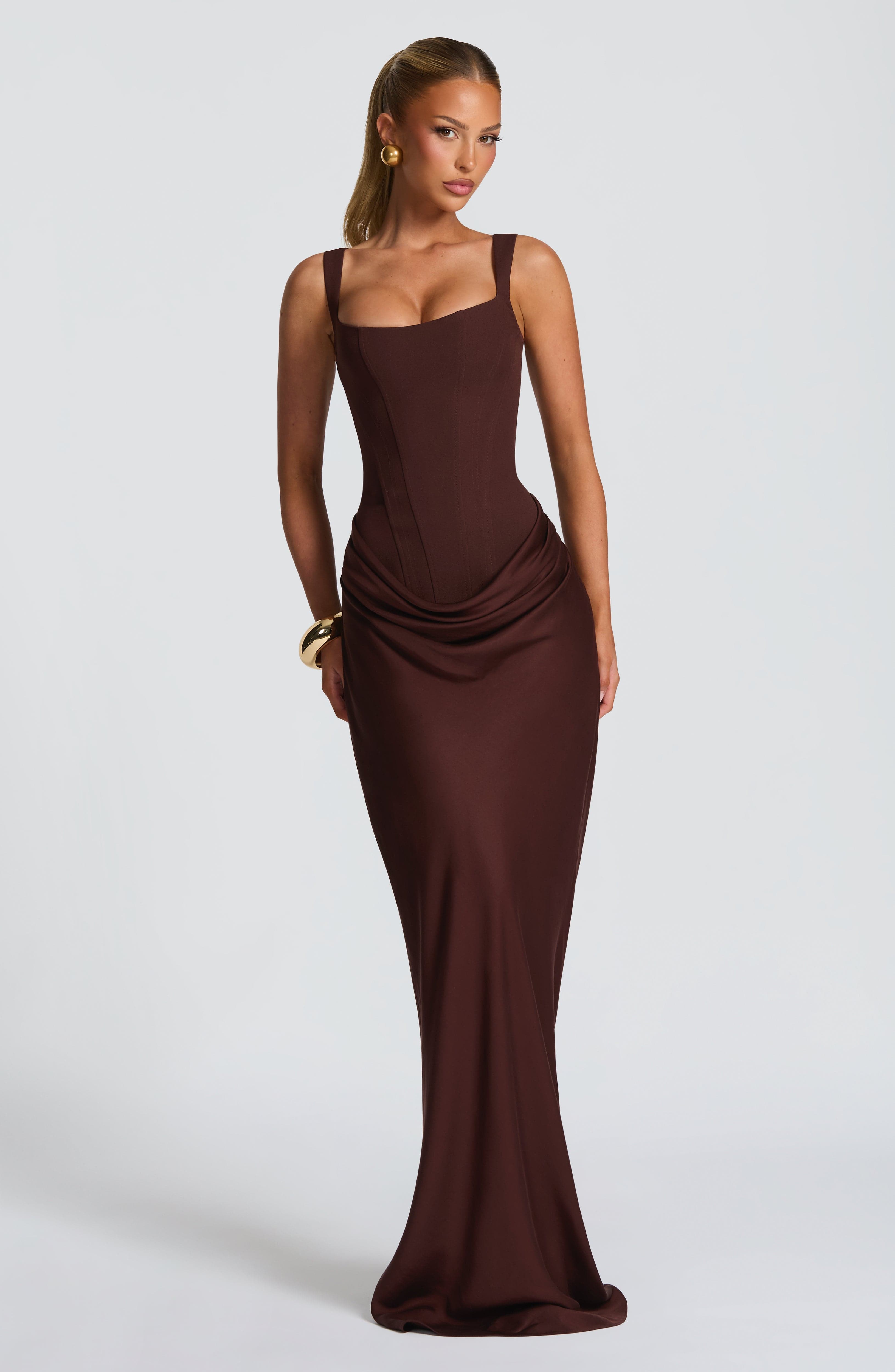 Cornelia Maxi Dress - Plum Brown - Napalia