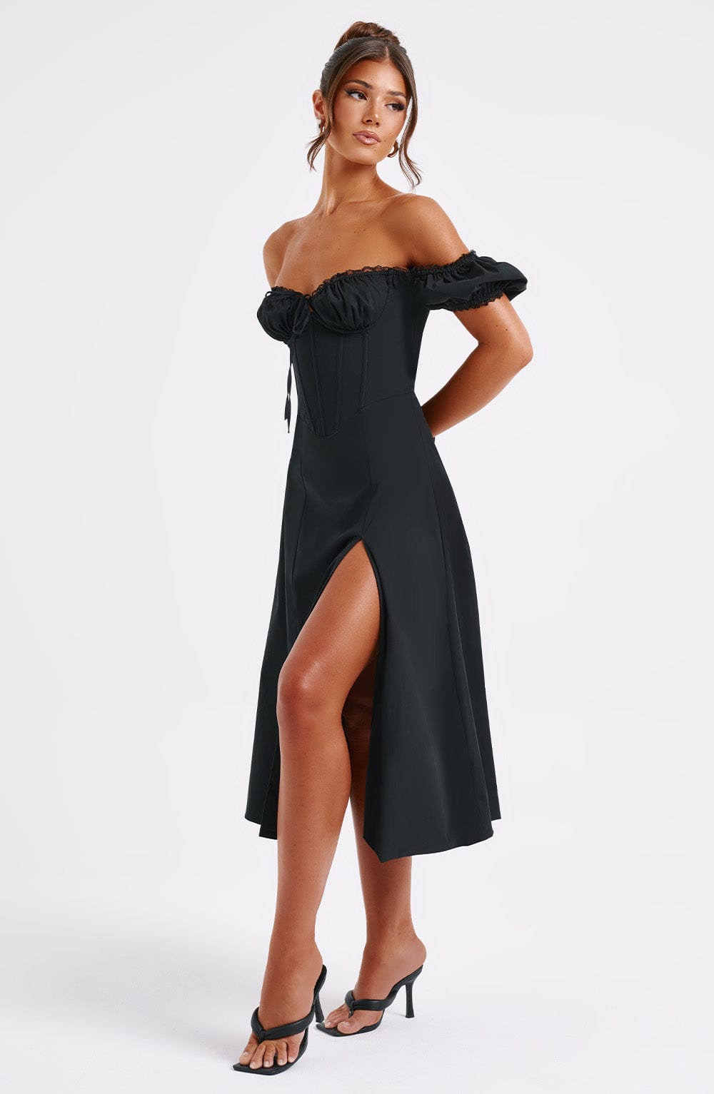 Courtney Midi Dress - Black - Napalia