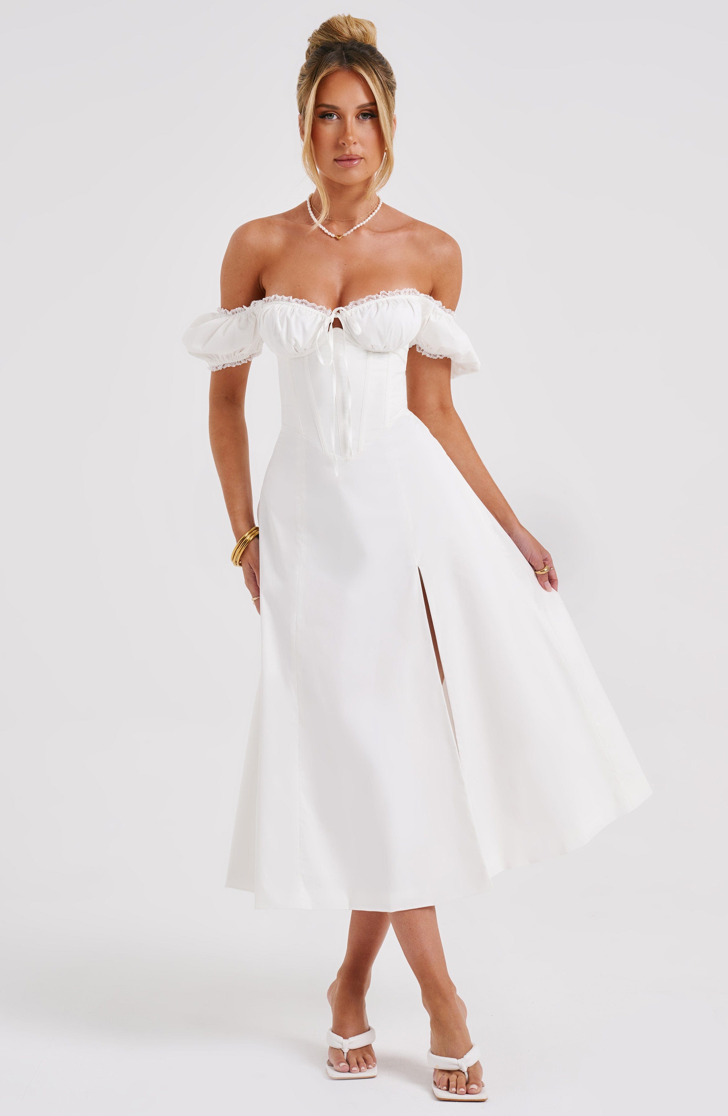 Courtney Midi Dress - Ivory - Napalia