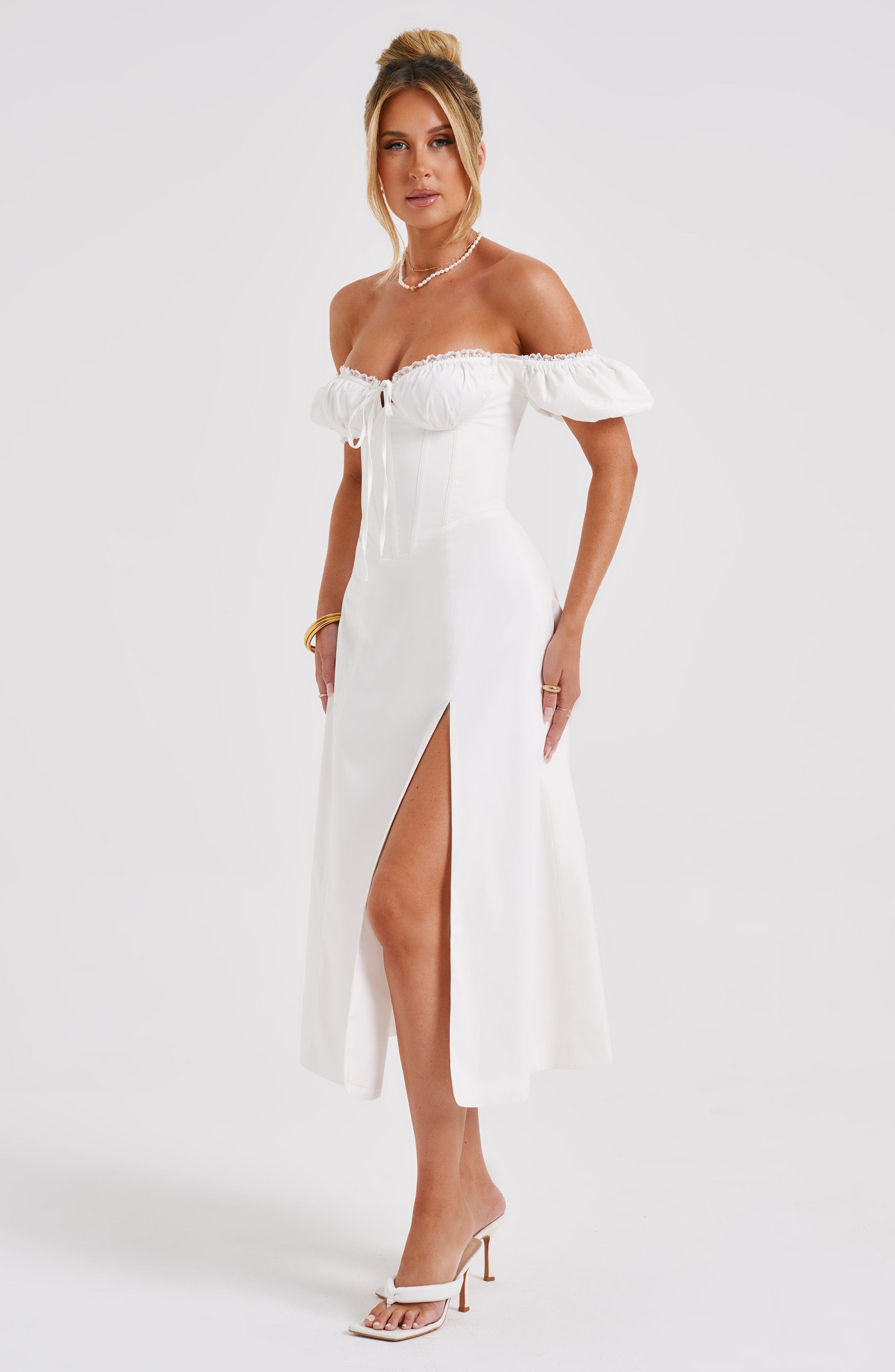 Courtney Midi Dress - Ivory - Napalia