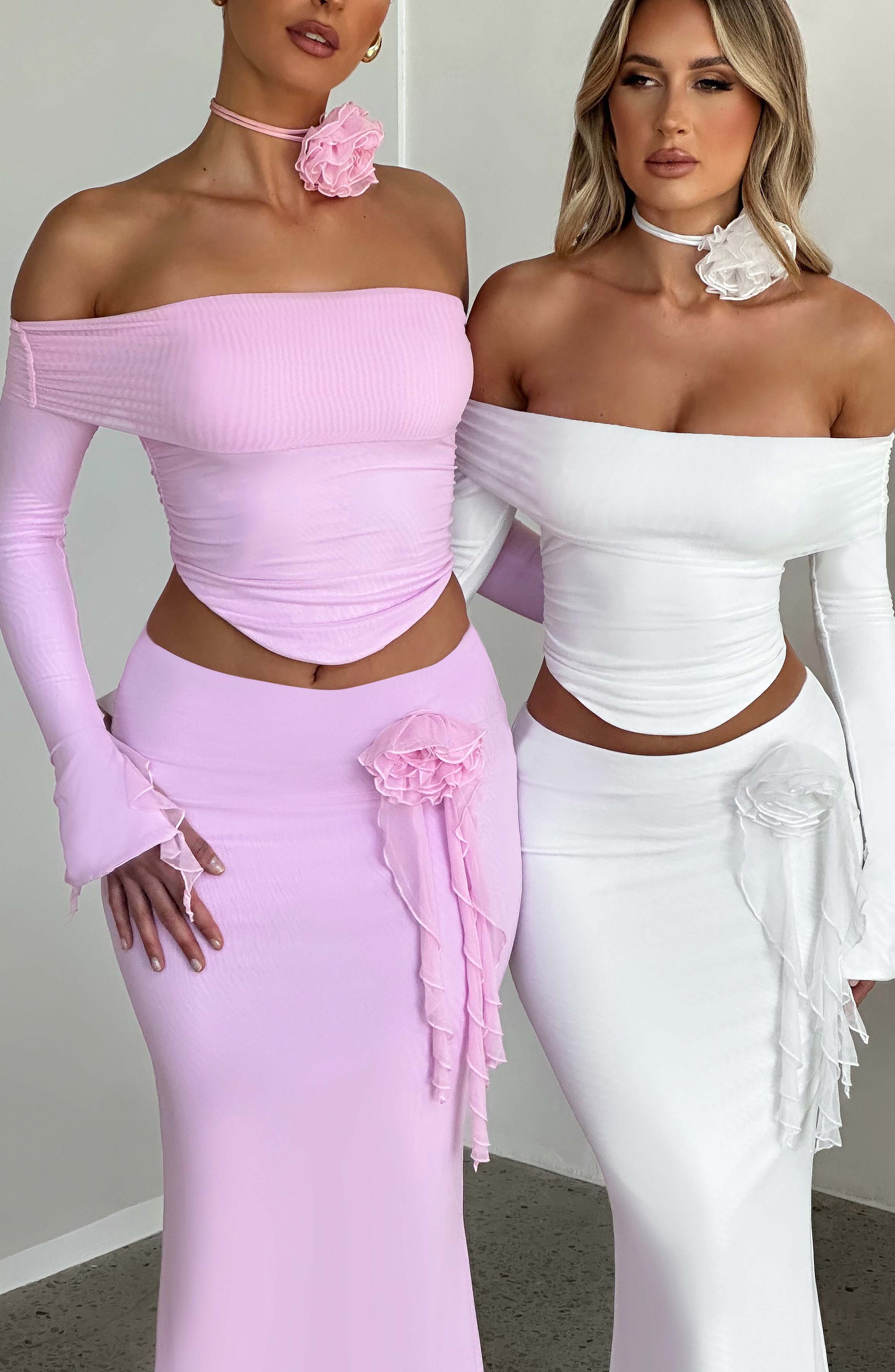 Deema Maxi Skirt - Ivory - Napalia