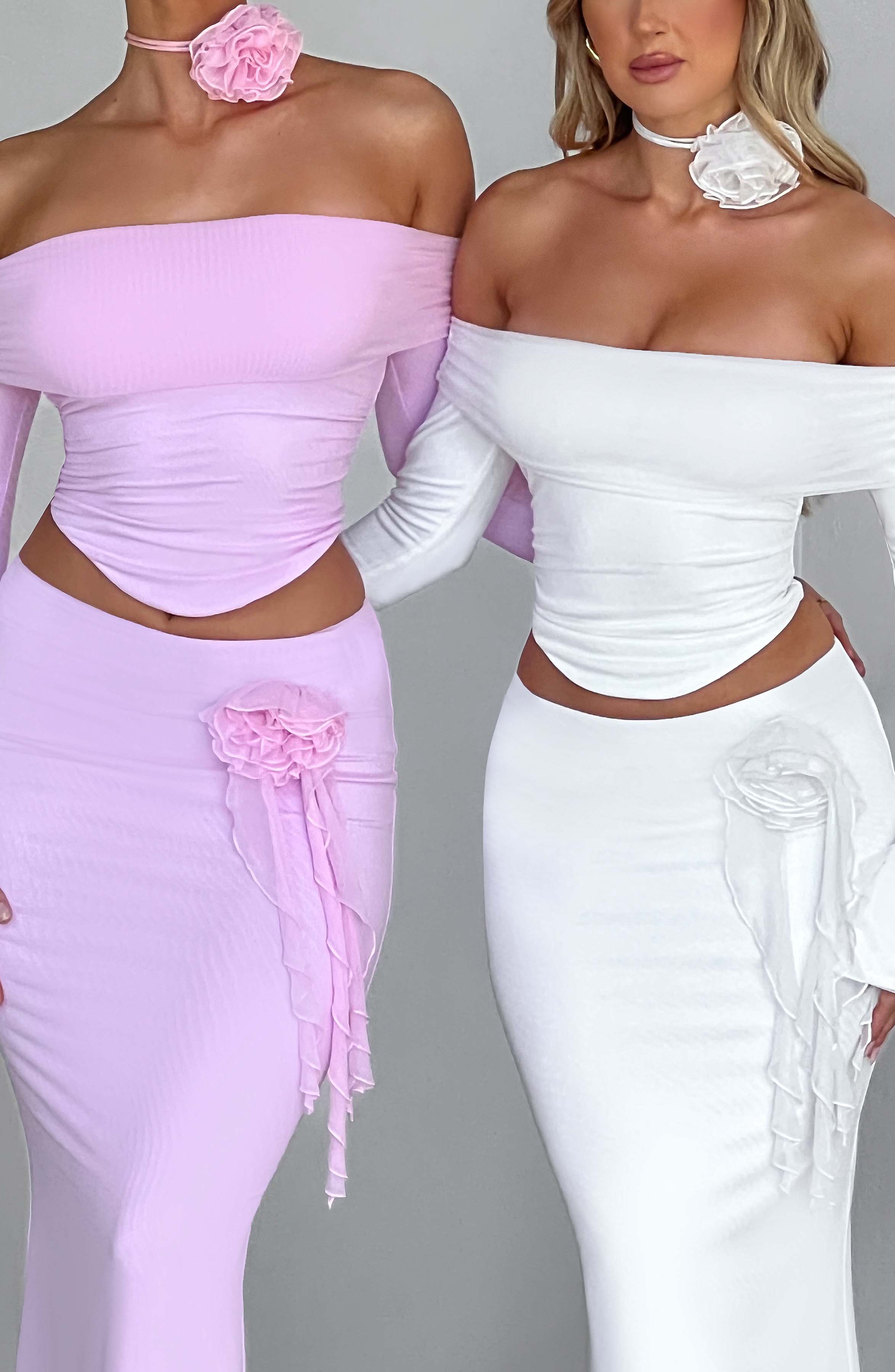 Deema Maxi Skirt - Ivory - Napalia