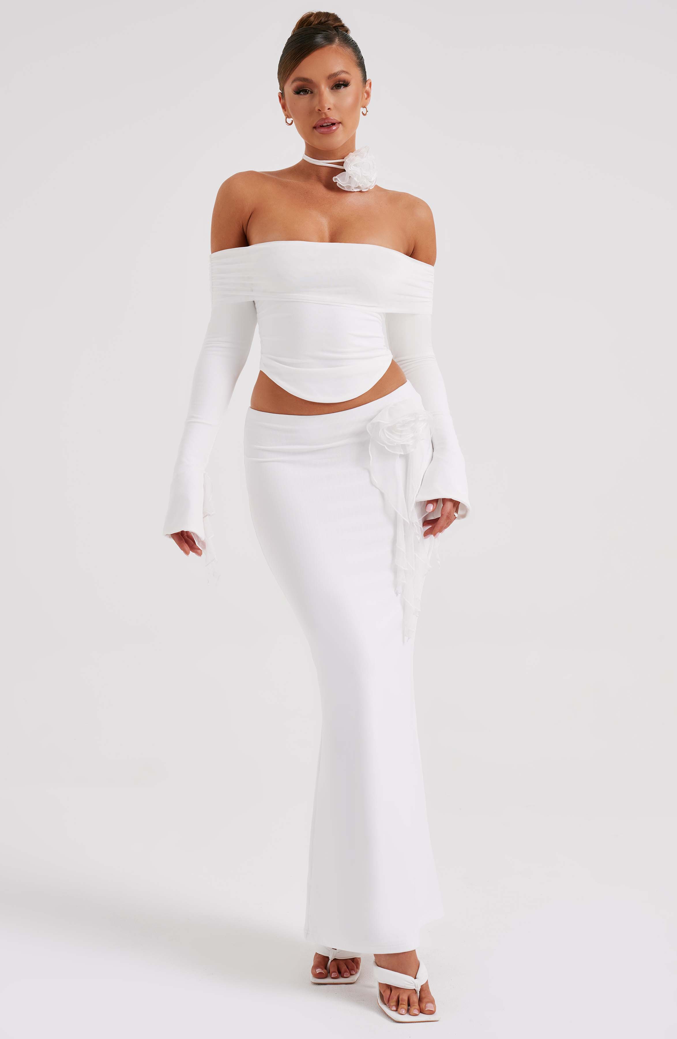 Deema Maxi Skirt - Ivory - Napalia