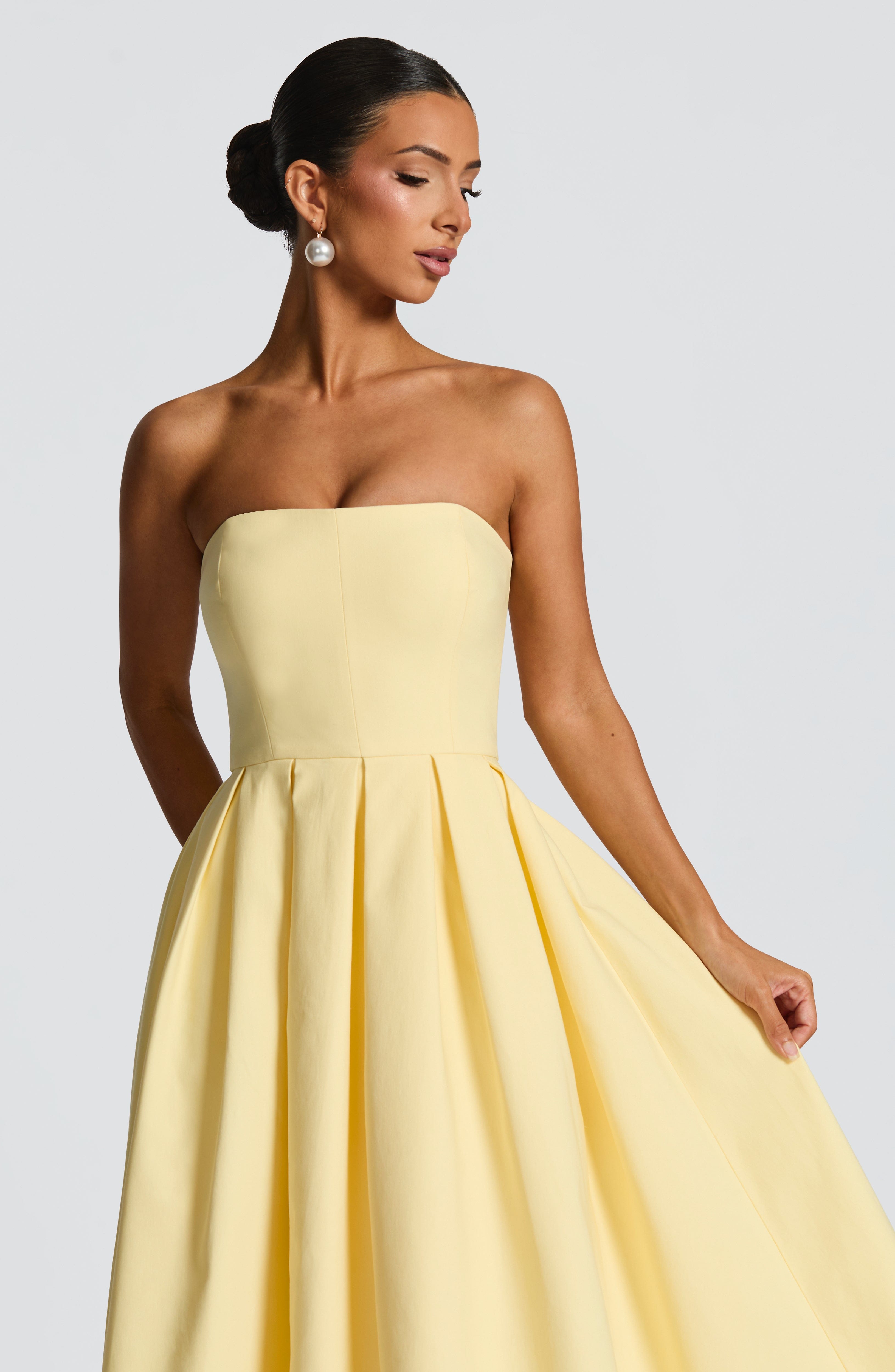 Edith Midi Dress - Lemon - Napalia