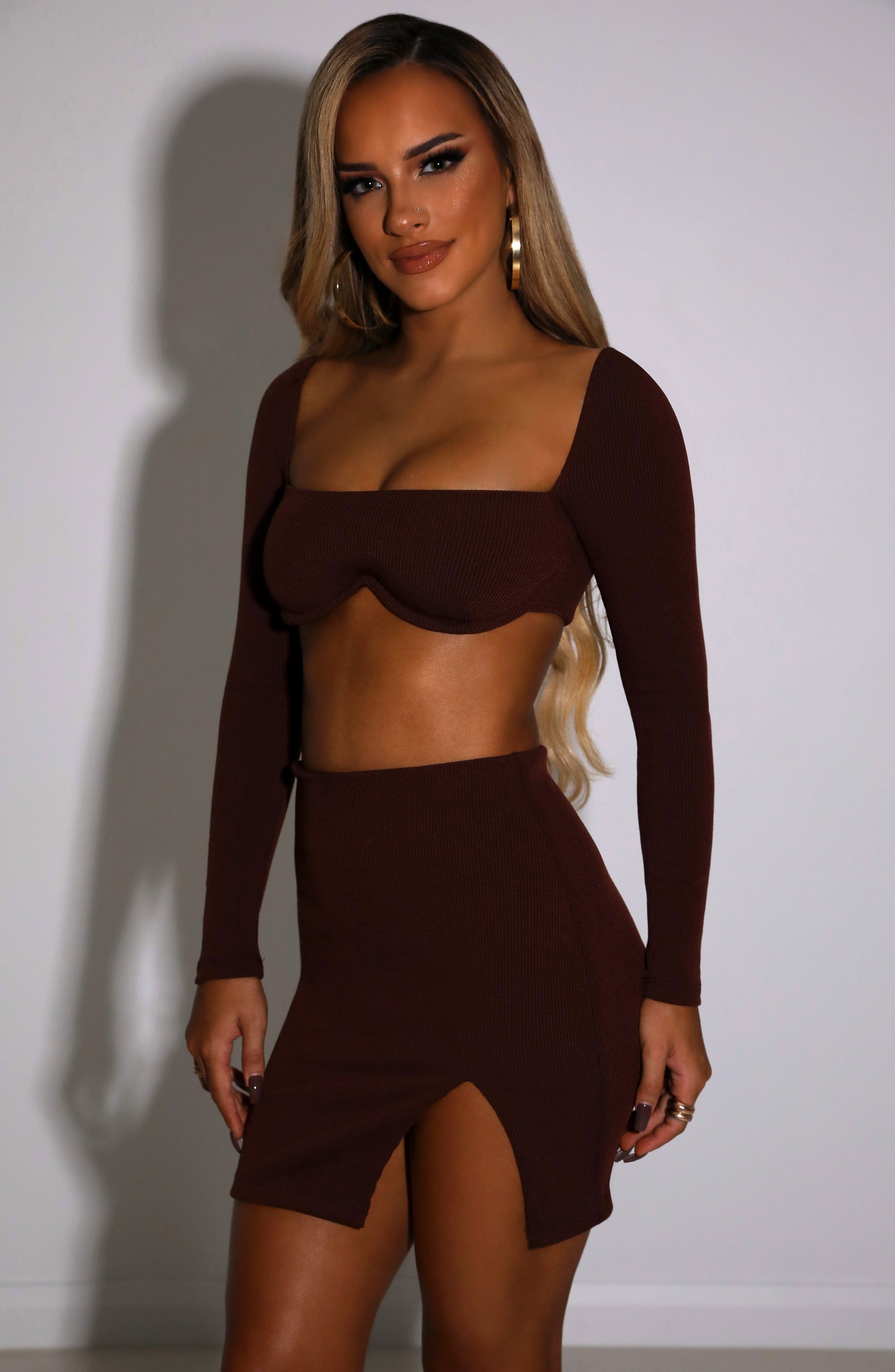 Eliza Mini Skirt - Chocolate - Napalia