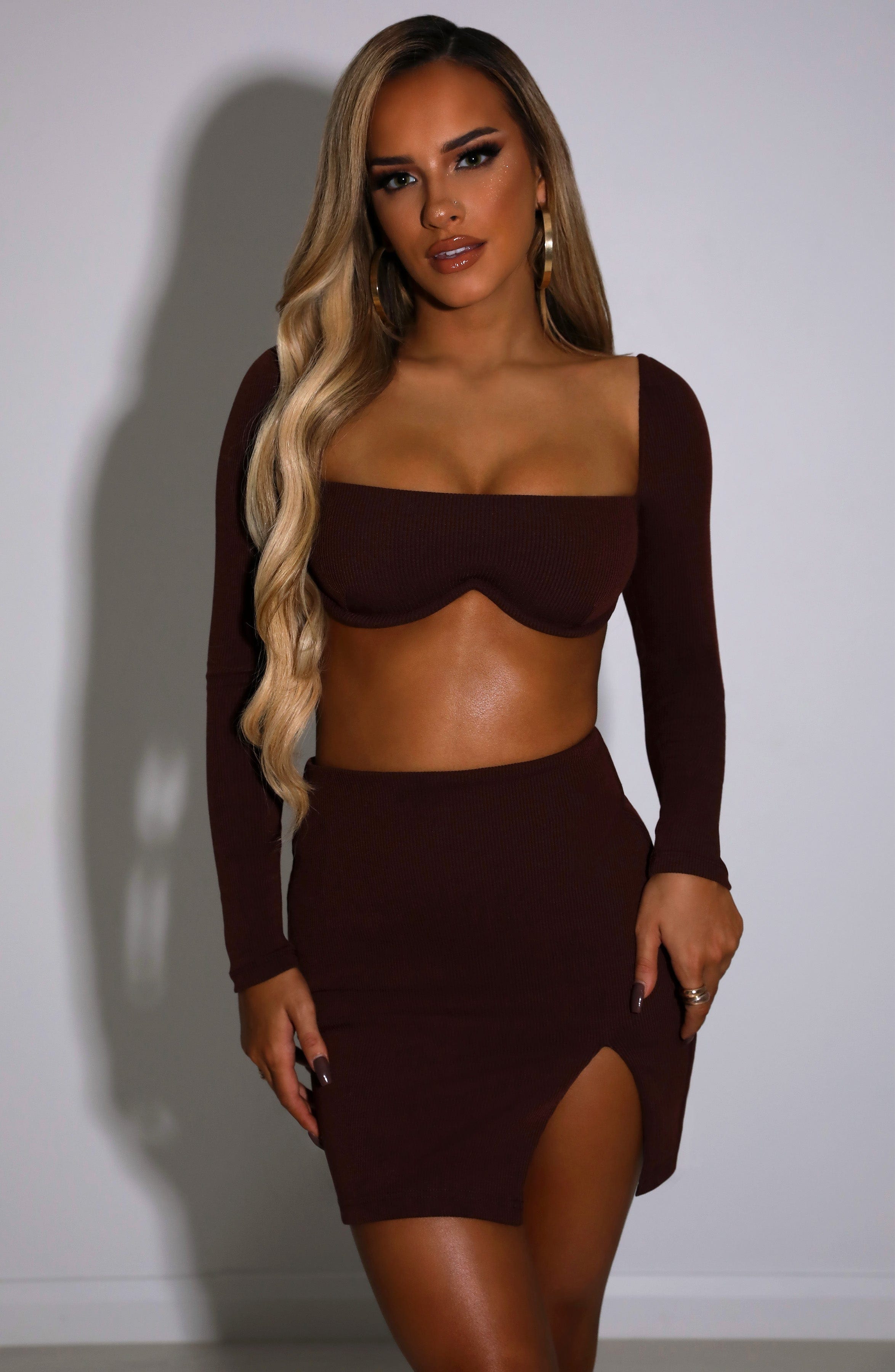 Eliza Mini Skirt - Chocolate - Napalia