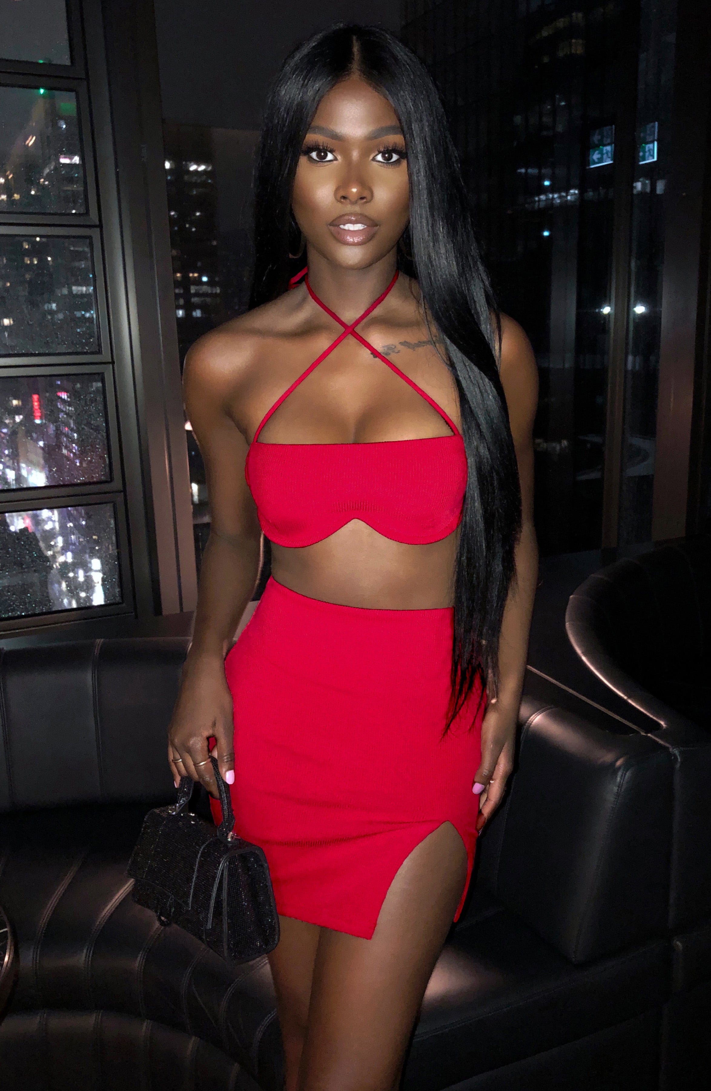 Eliza Mini Skirt - Red - Napalia