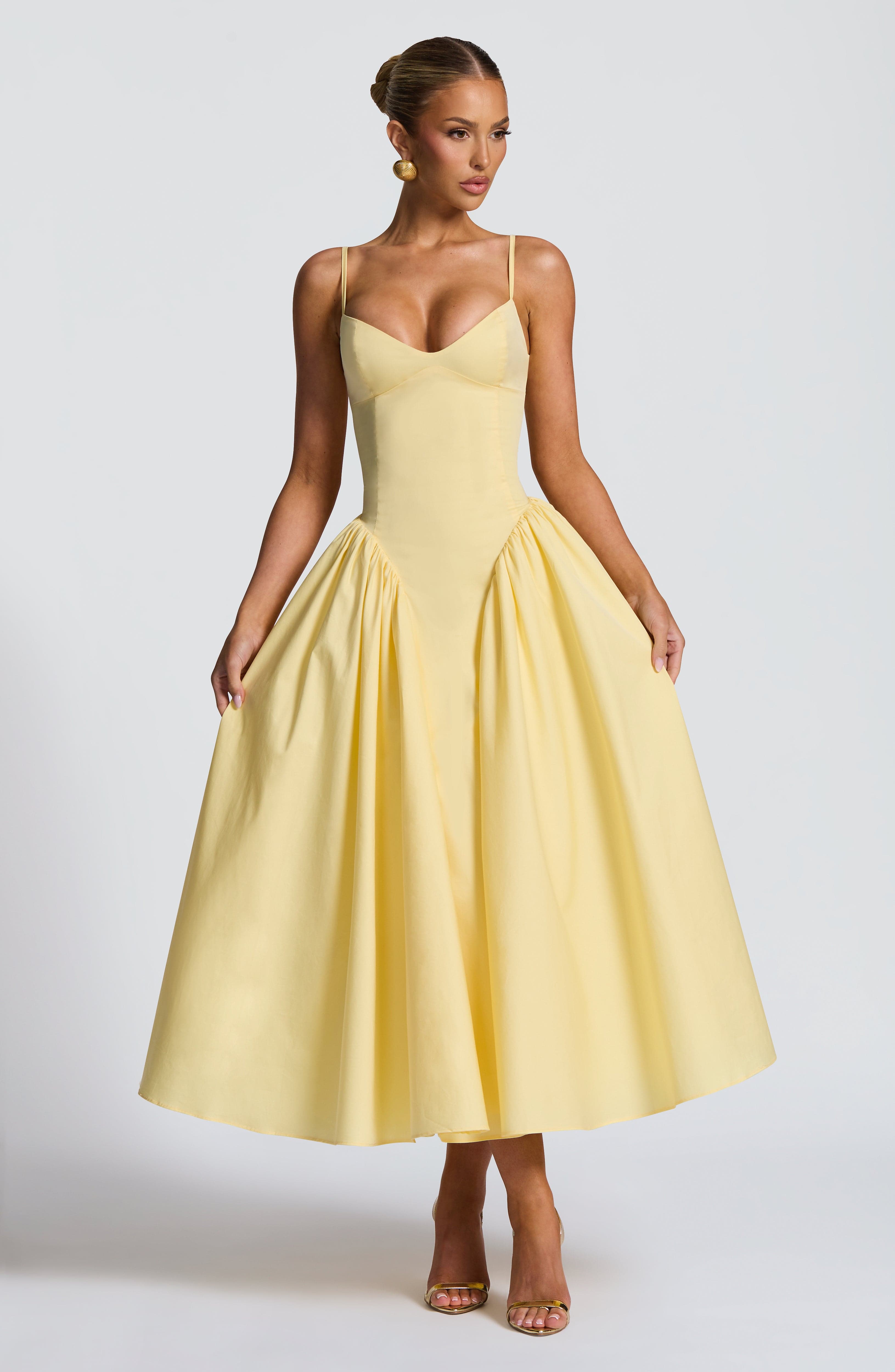 Emerson Midi Dress - Lemon - Napalia