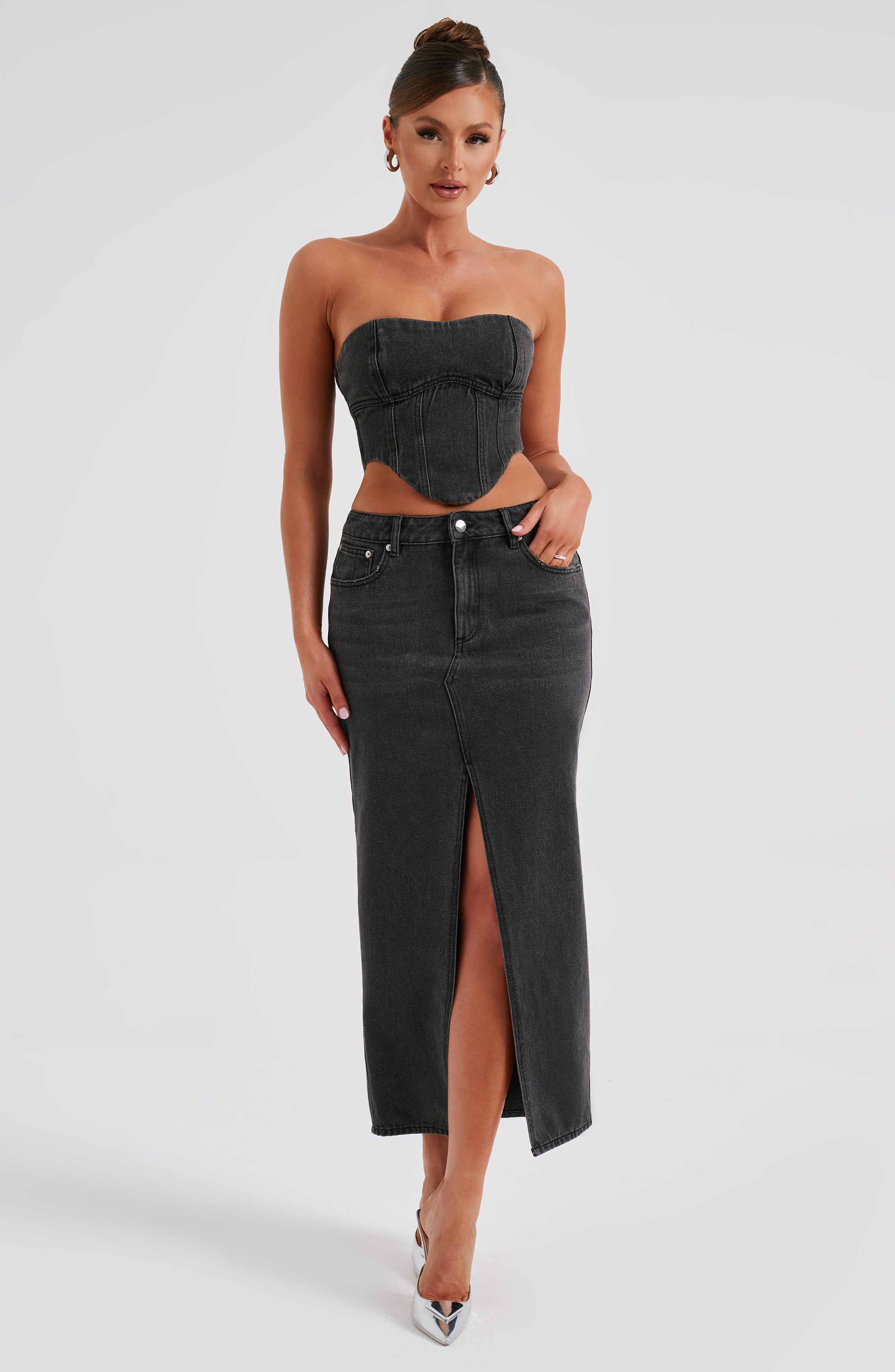 Flor Maxi Skirt - Black - Napalia