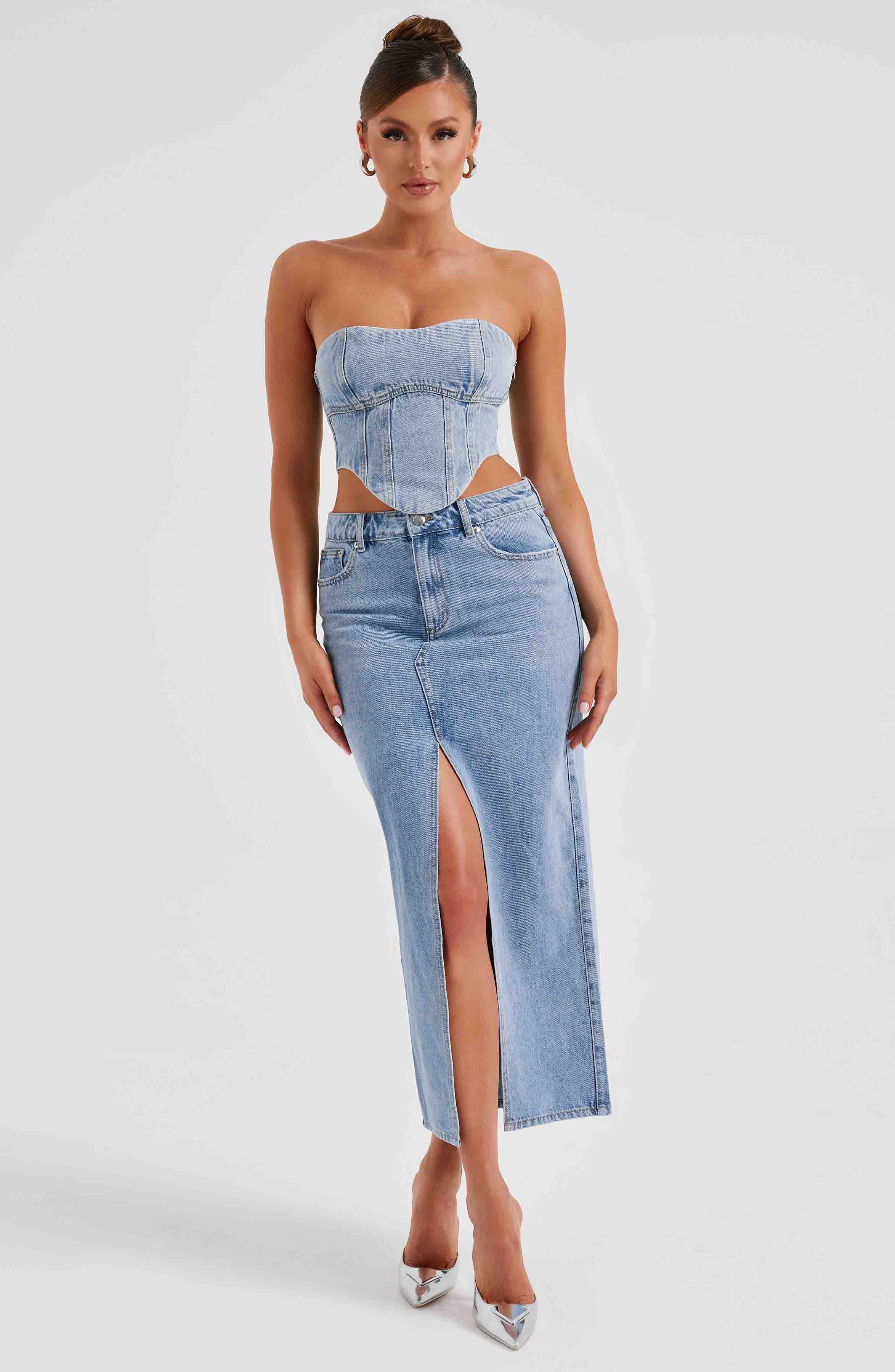 Flor Maxi Skirt - Blue - Napalia