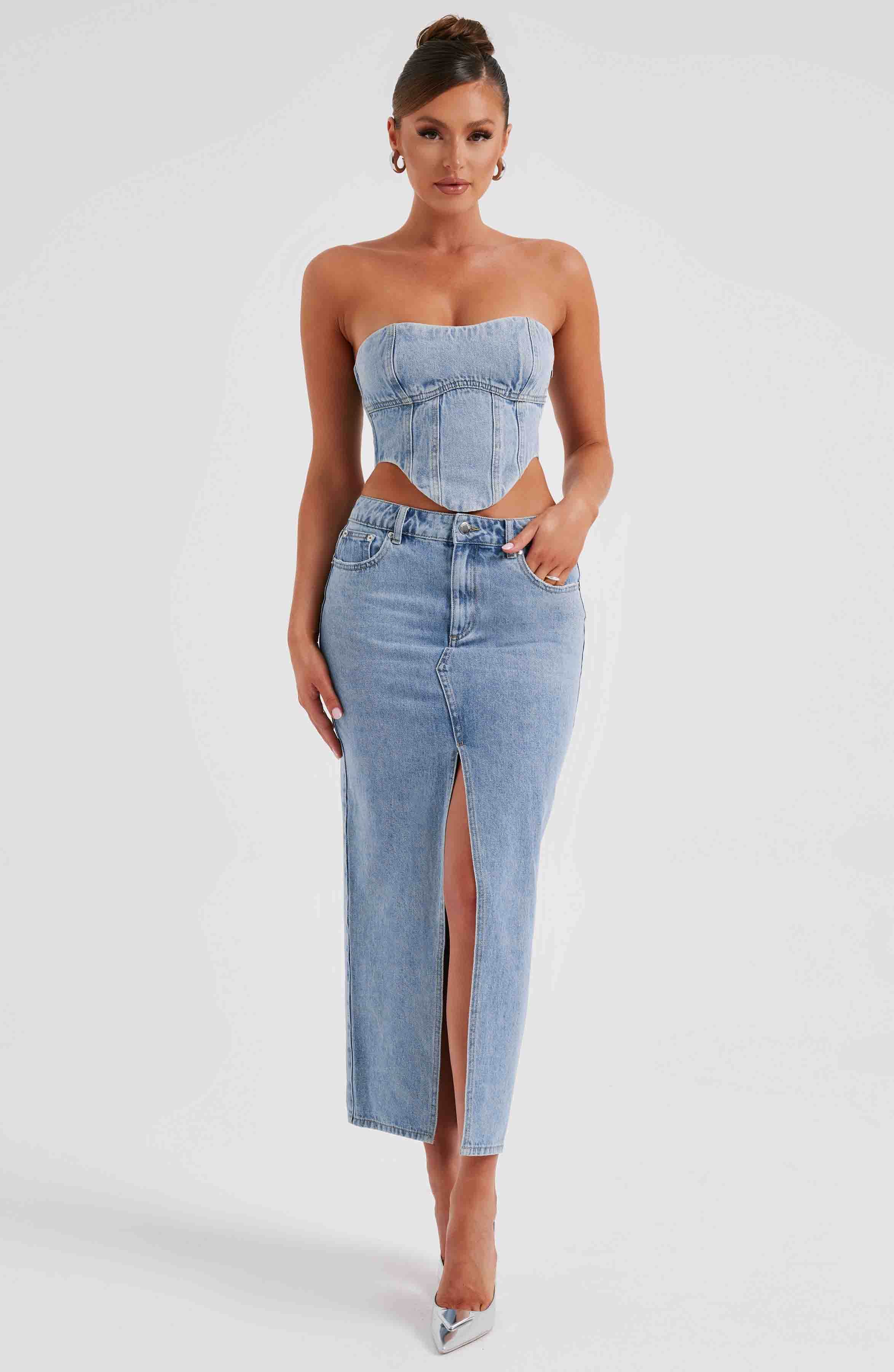 Flor Maxi Skirt - Blue - Napalia