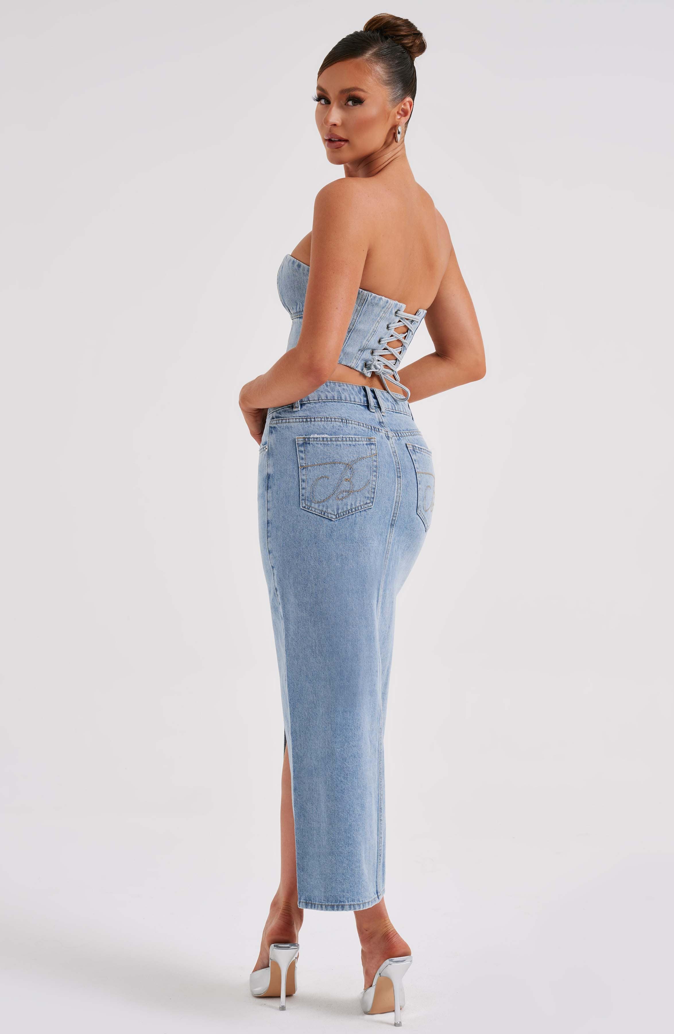 Flor Maxi Skirt - Blue - Napalia