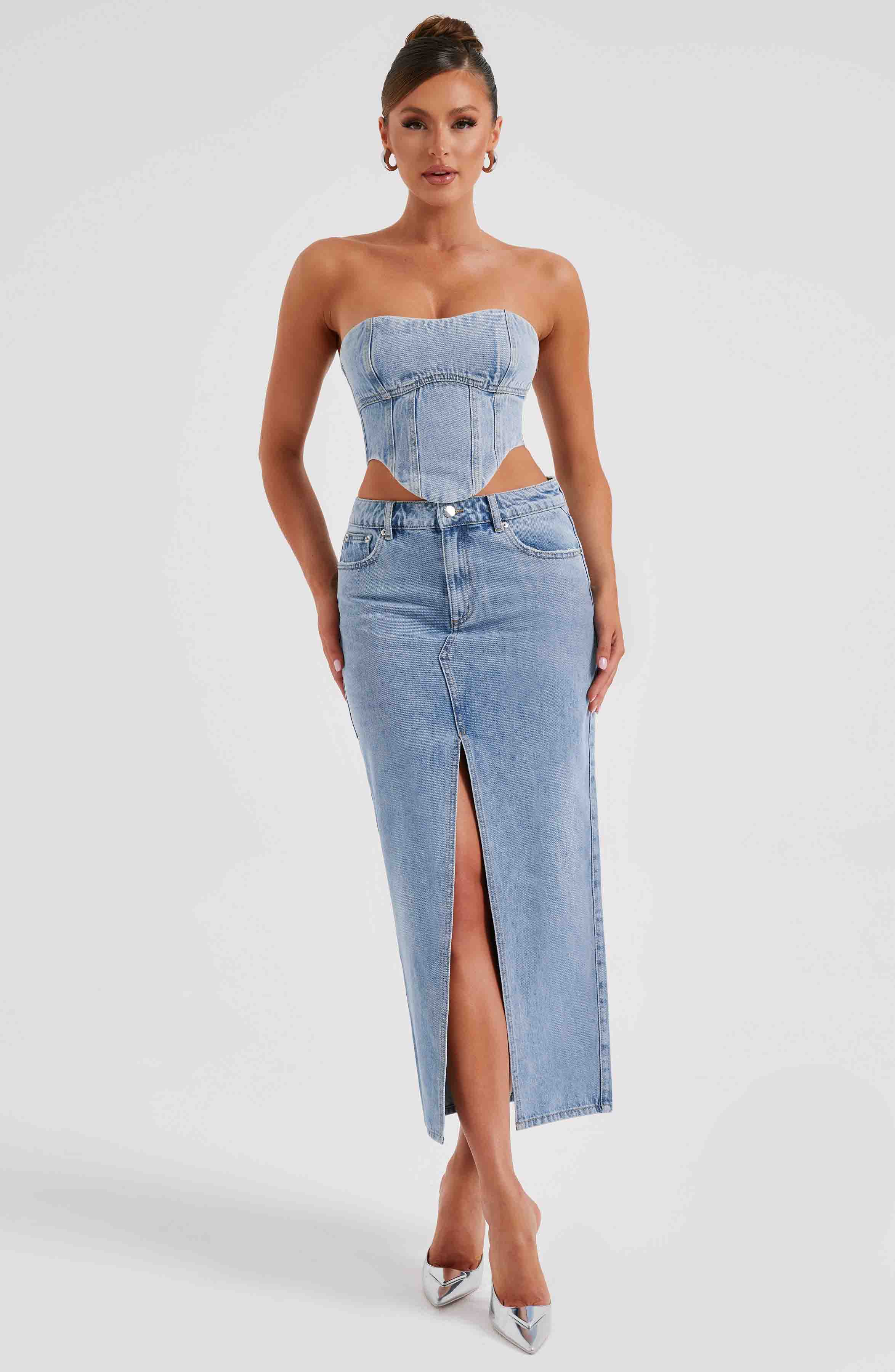 Flor Maxi Skirt - Blue - Napalia