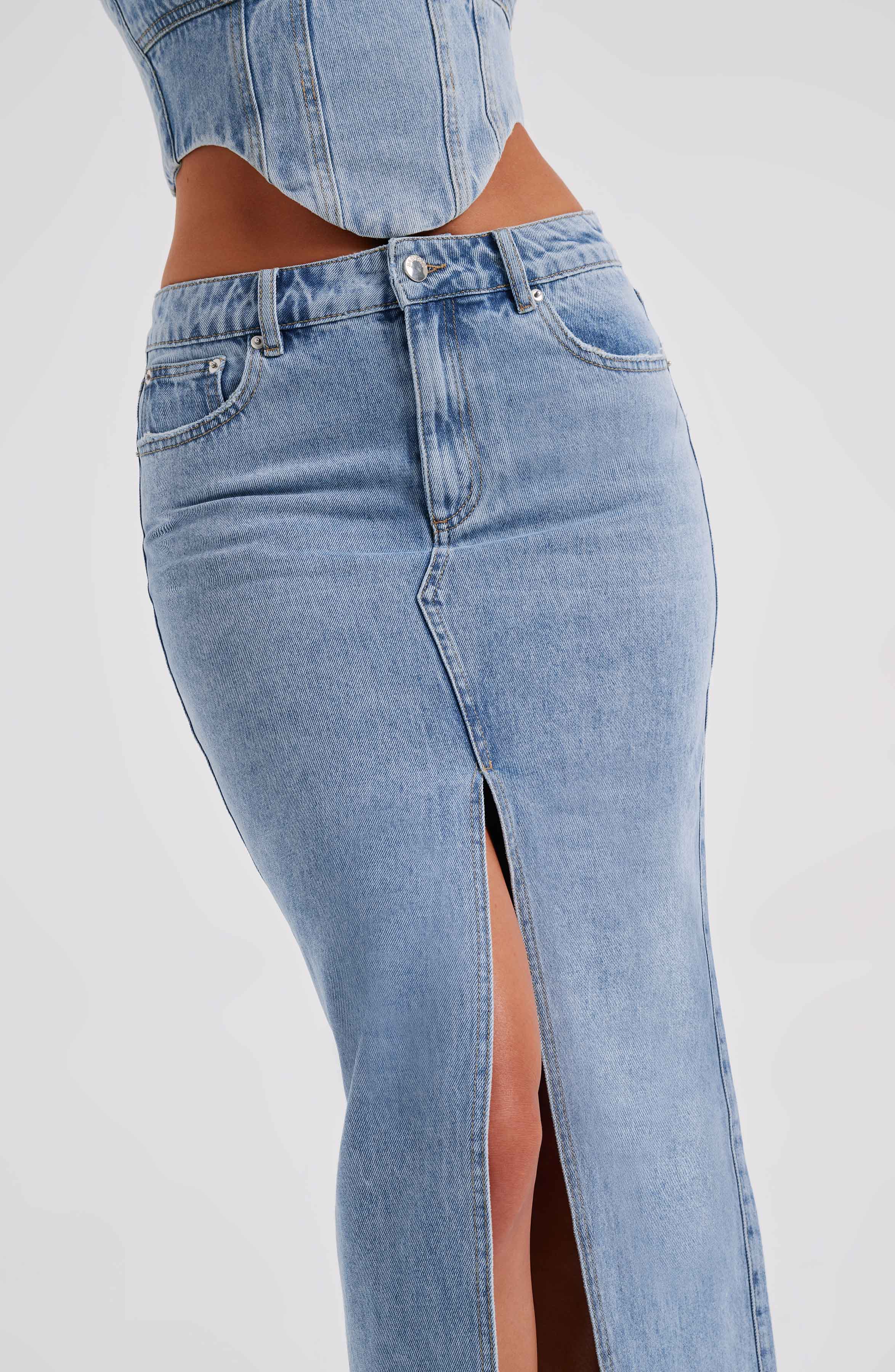 Flor Maxi Skirt - Blue - Napalia