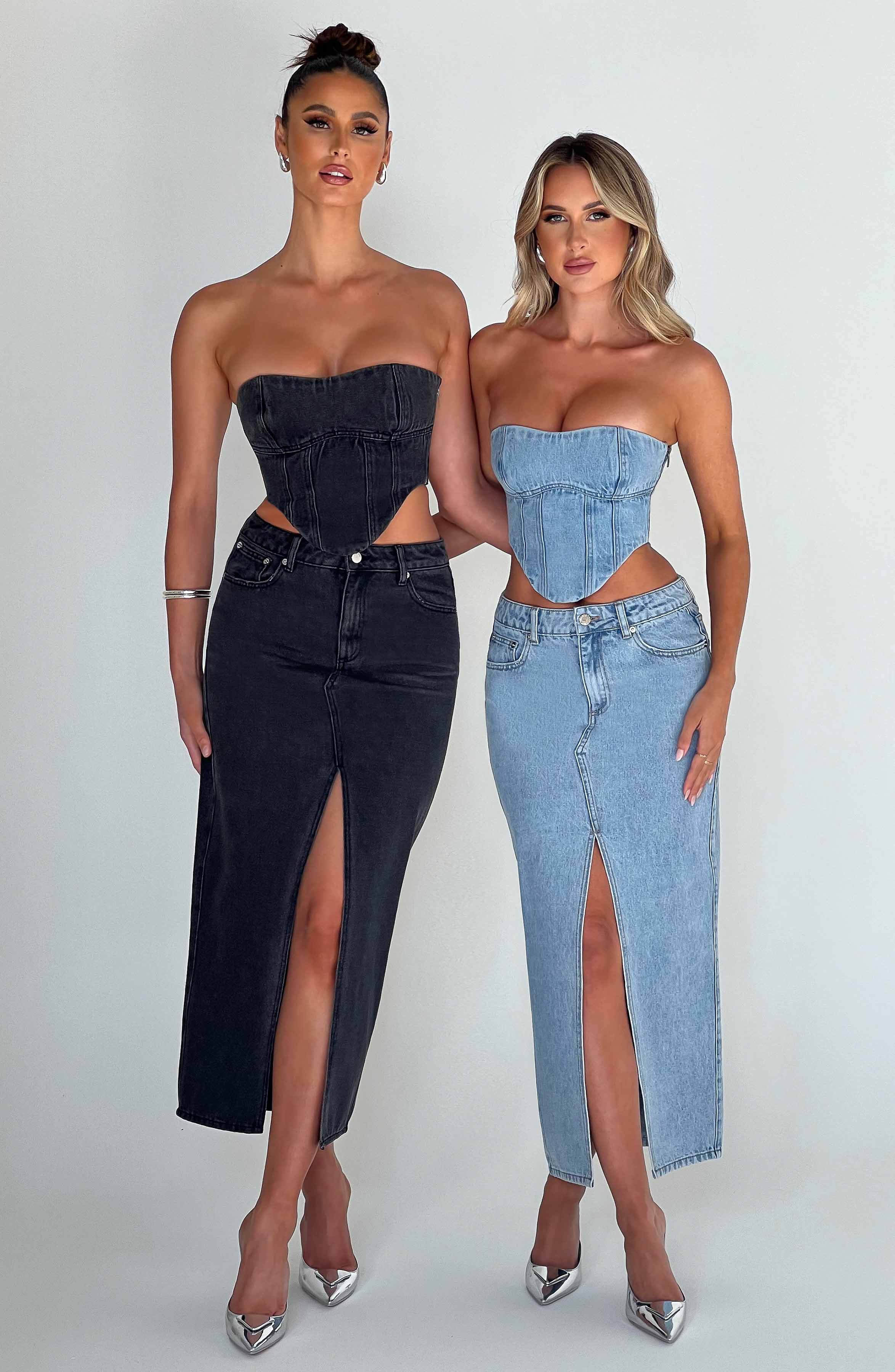 Flor Maxi Skirt - Blue - Napalia