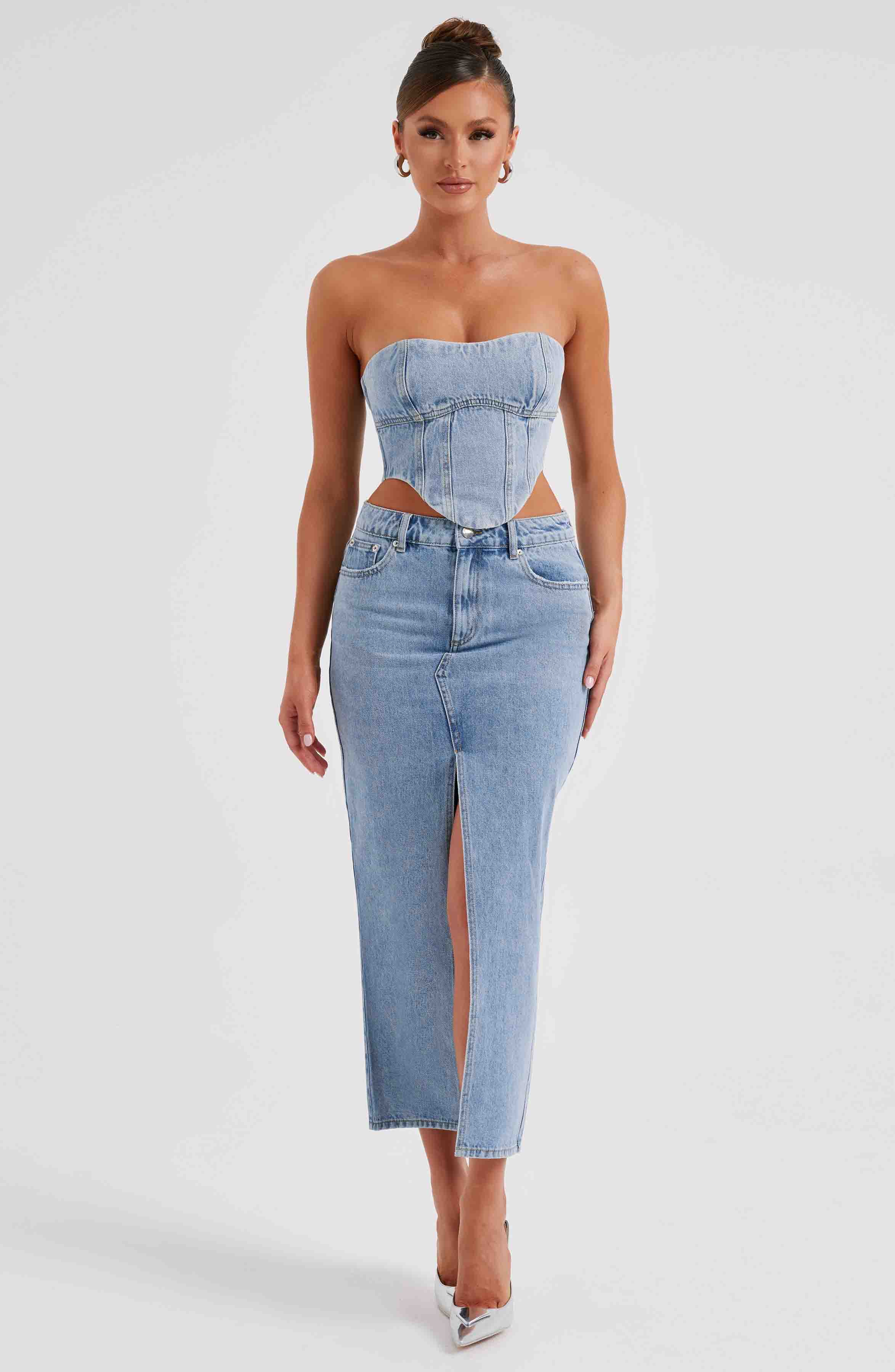 Flor Maxi Skirt - Blue - Napalia