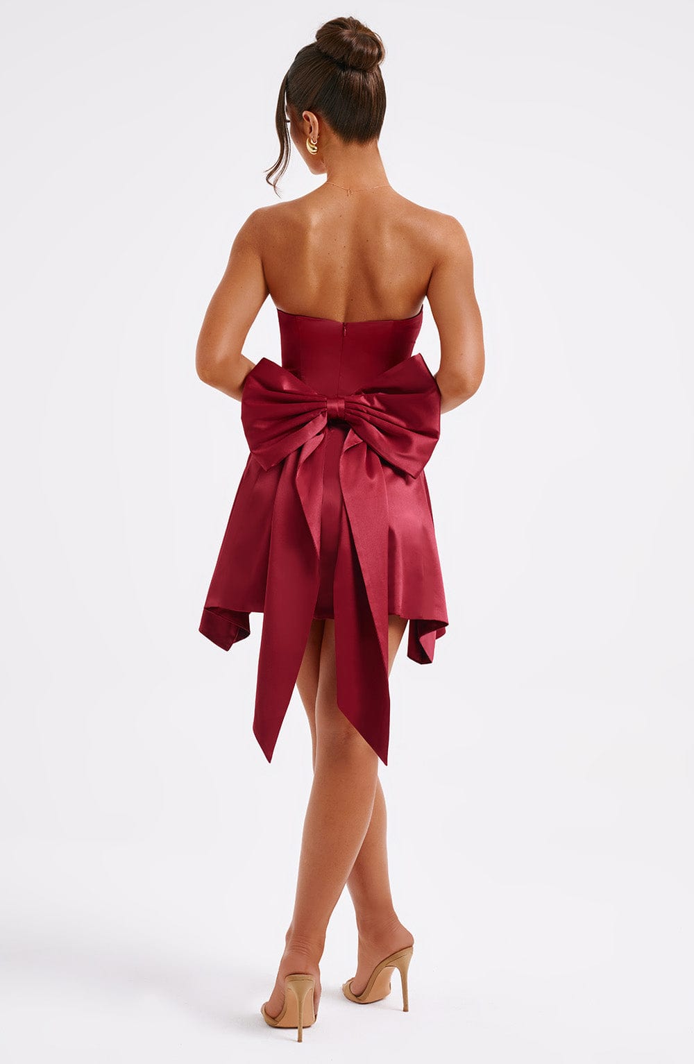 Freja Mini Dress - Burgundy - Napalia