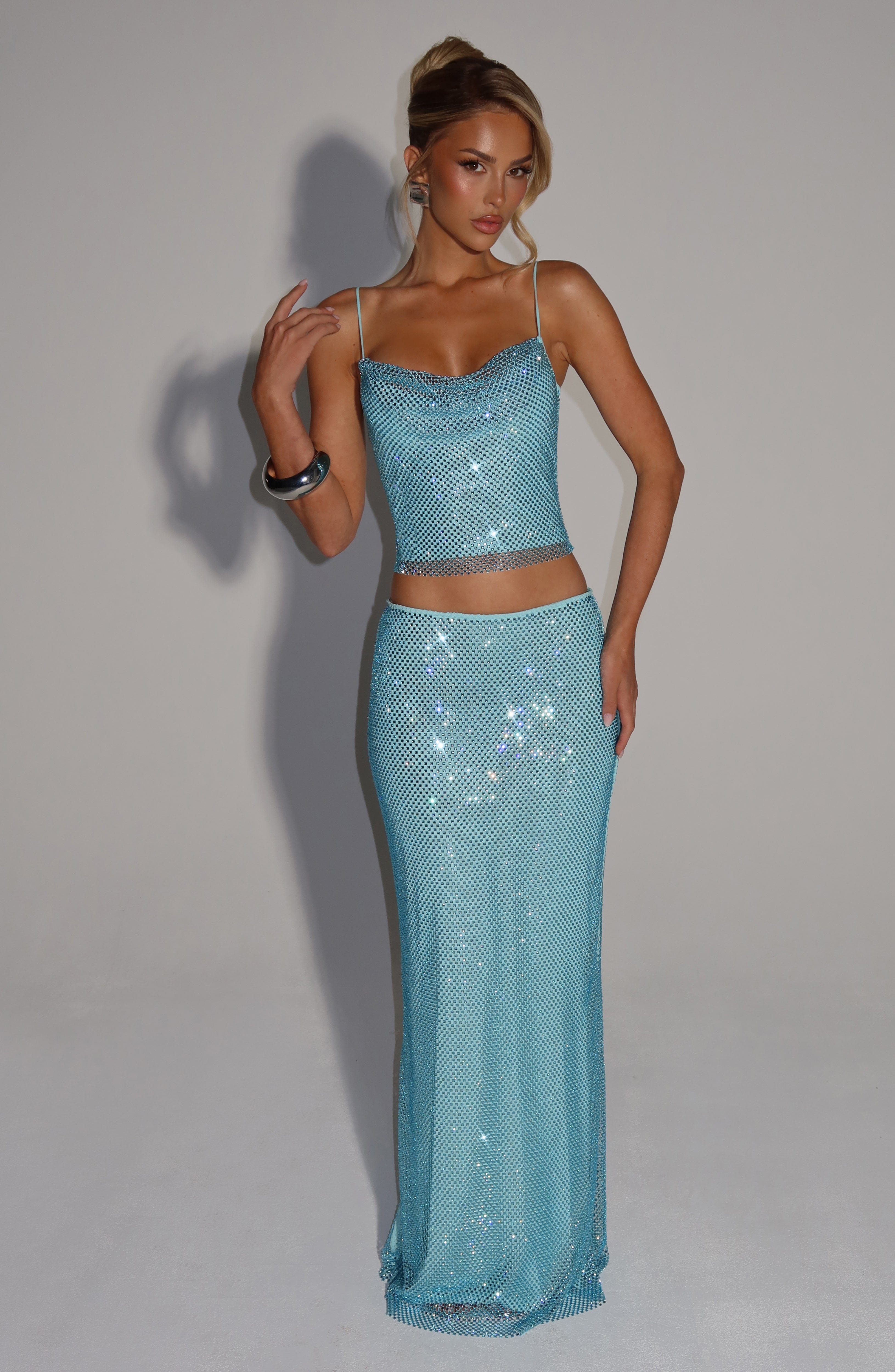 Hali Maxi Skirt - Aqua - Napalia