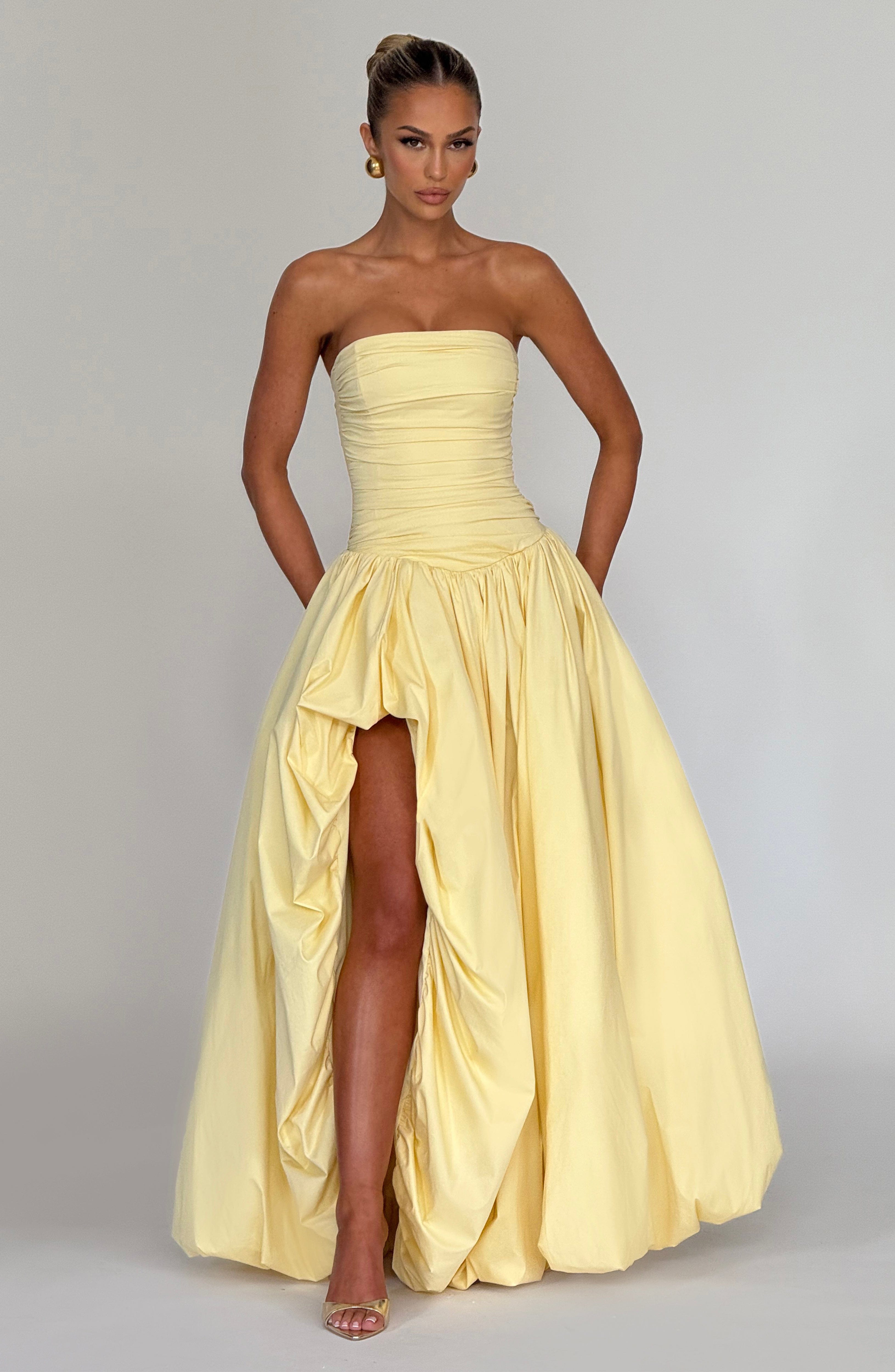 Jillian Maxi Dress - Lemon - Napalia