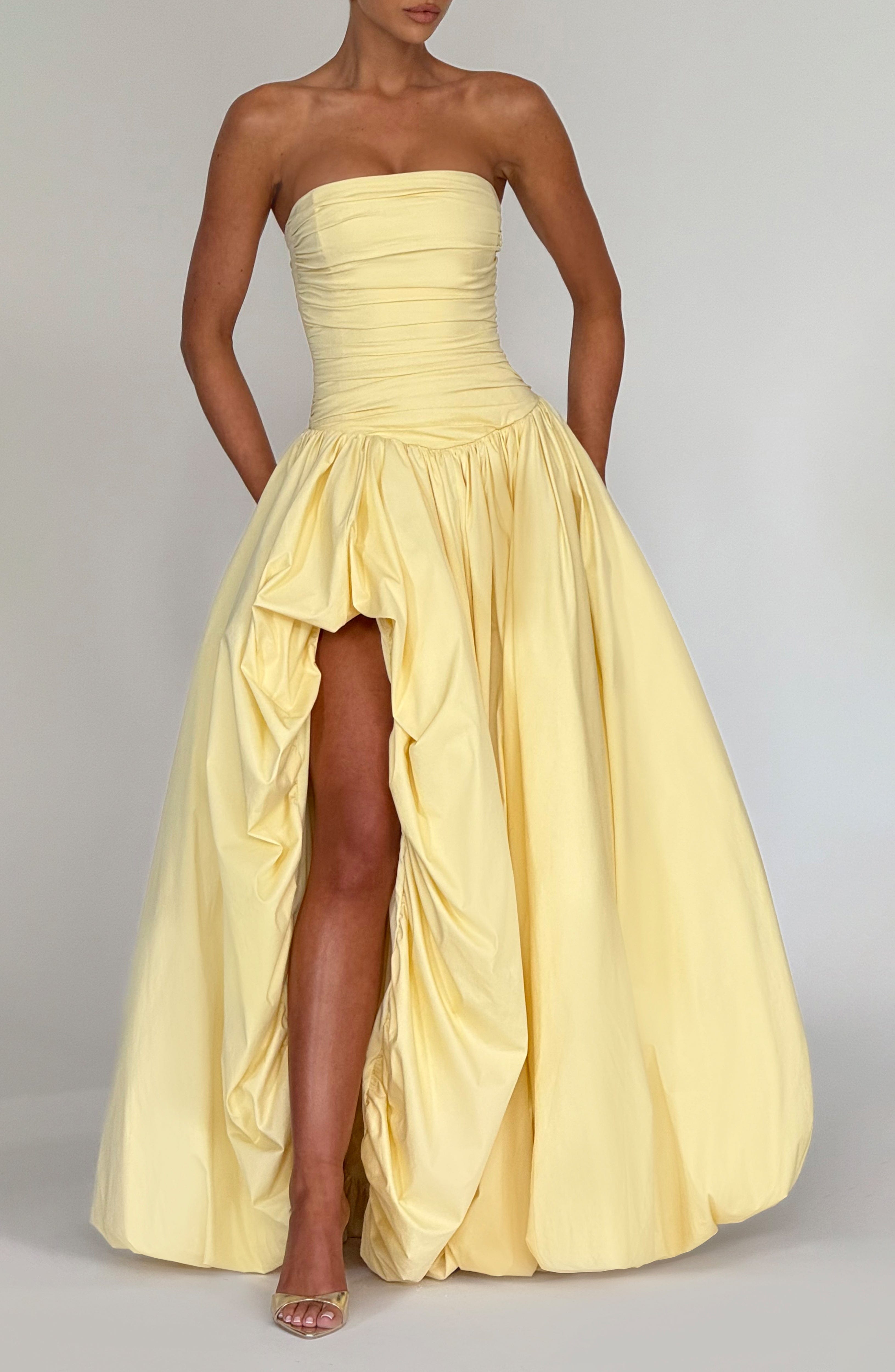 Jillian Maxi Dress - Lemon - Napalia