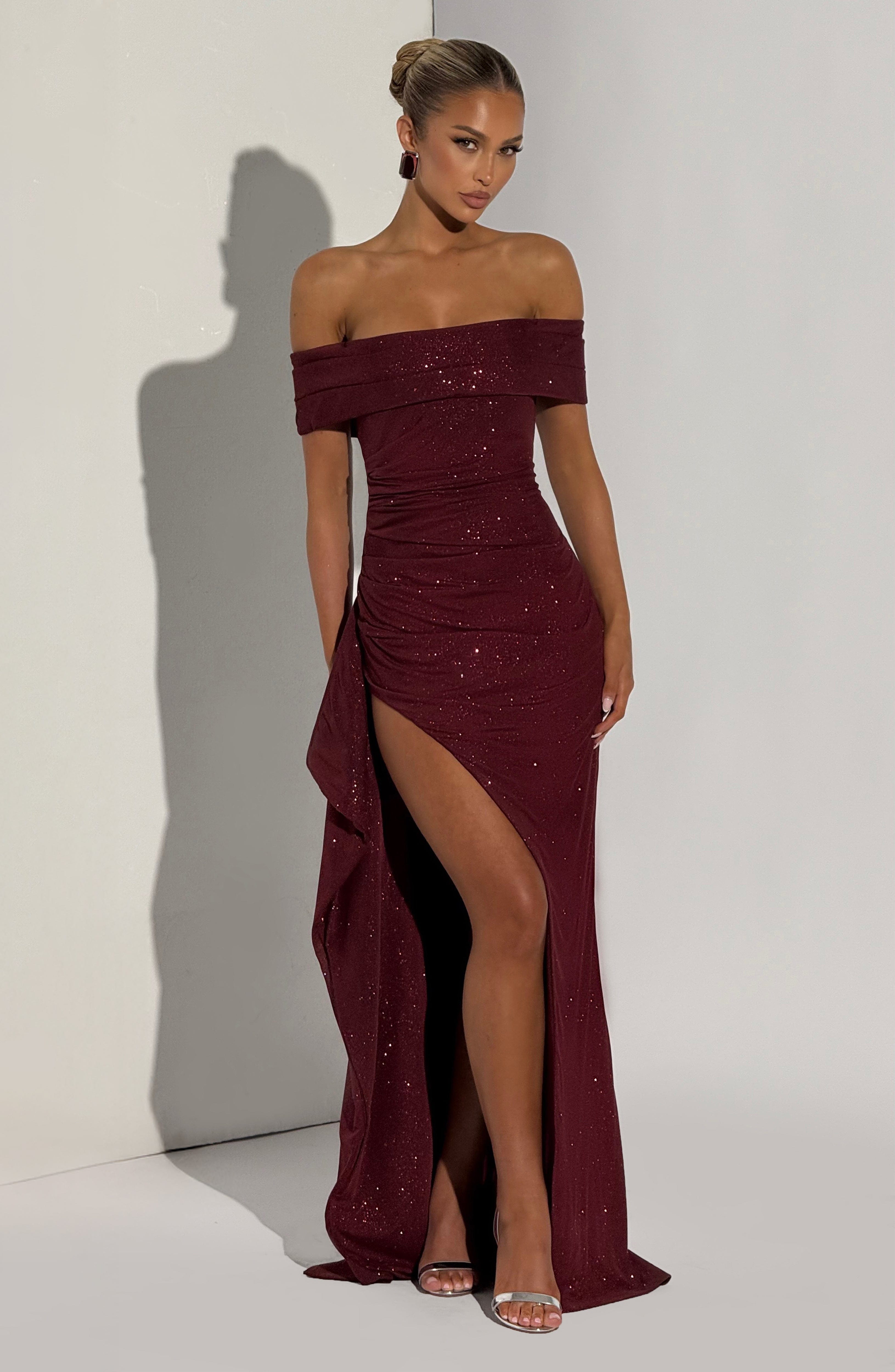 Joyce Maxi Dress - Wine Sparkle - Napalia