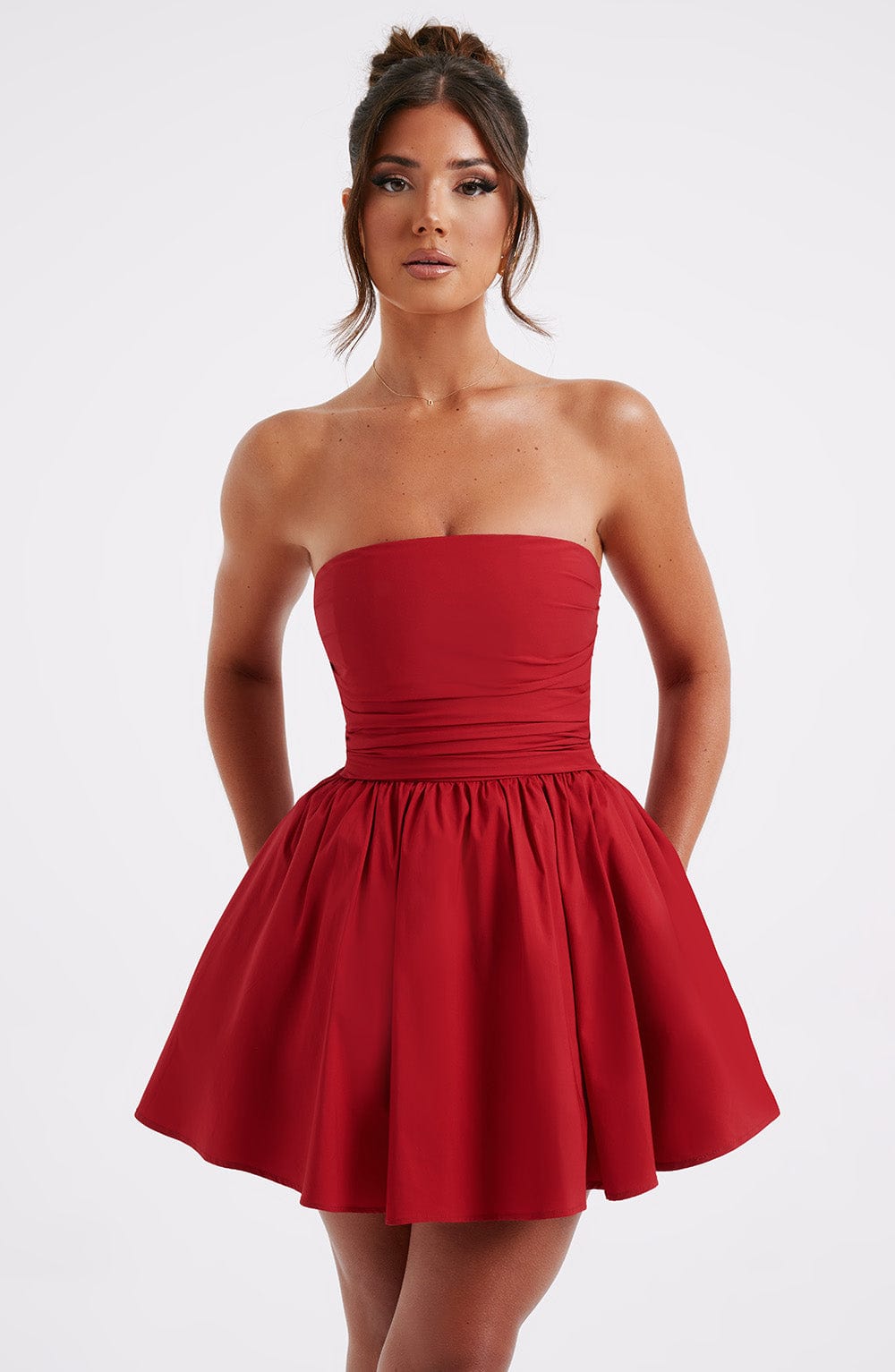 Katrina Mini Dress - Red - Napalia