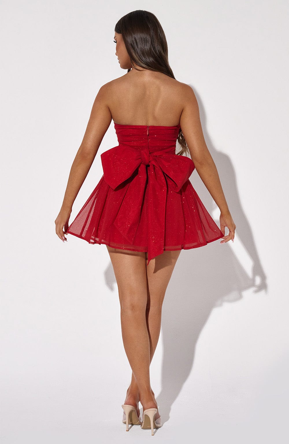 Katrina Mini Dress - Red Sparkle - Napalia