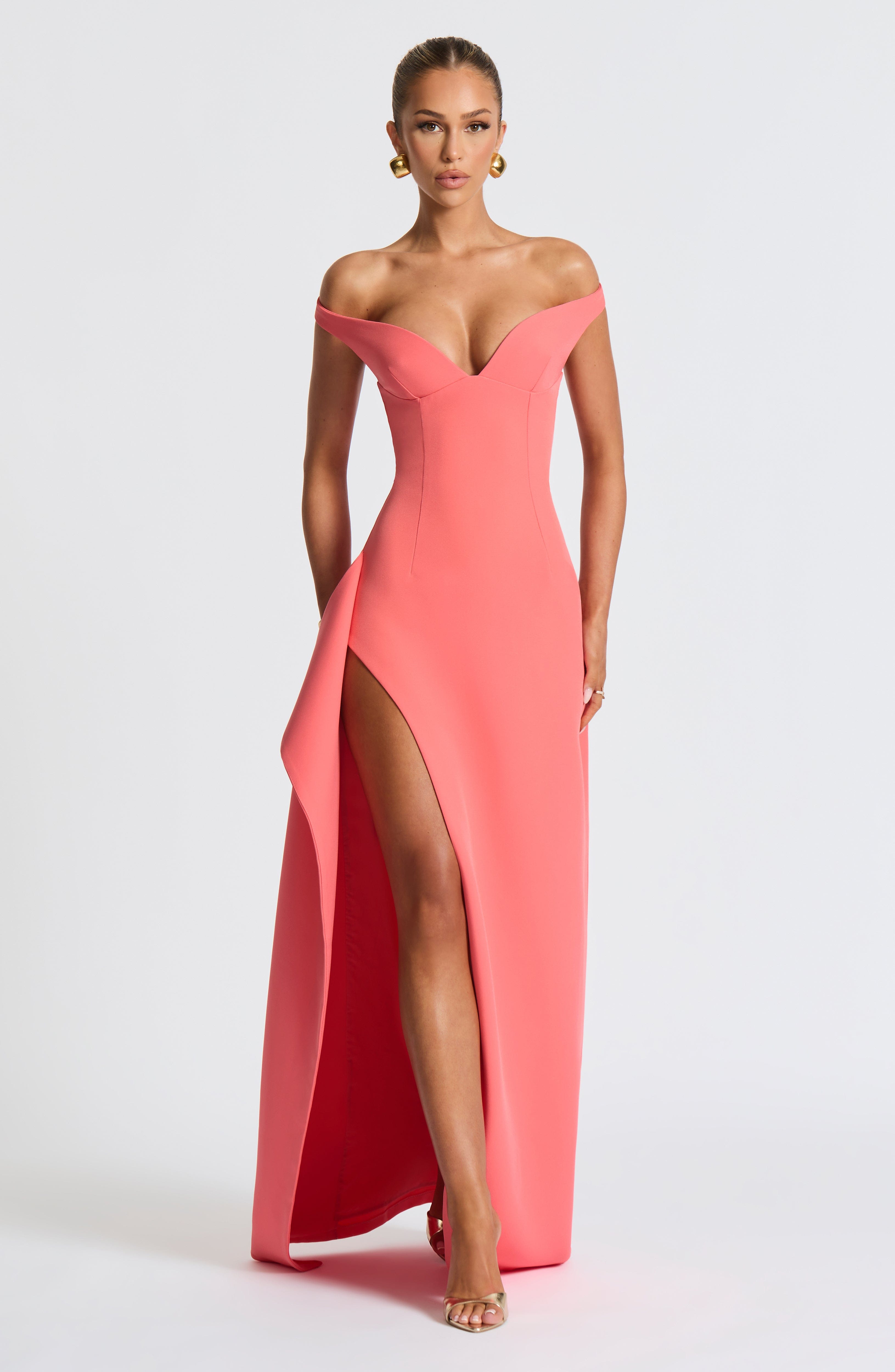 Khalesia Maxi Dress - Coral Pink - Napalia