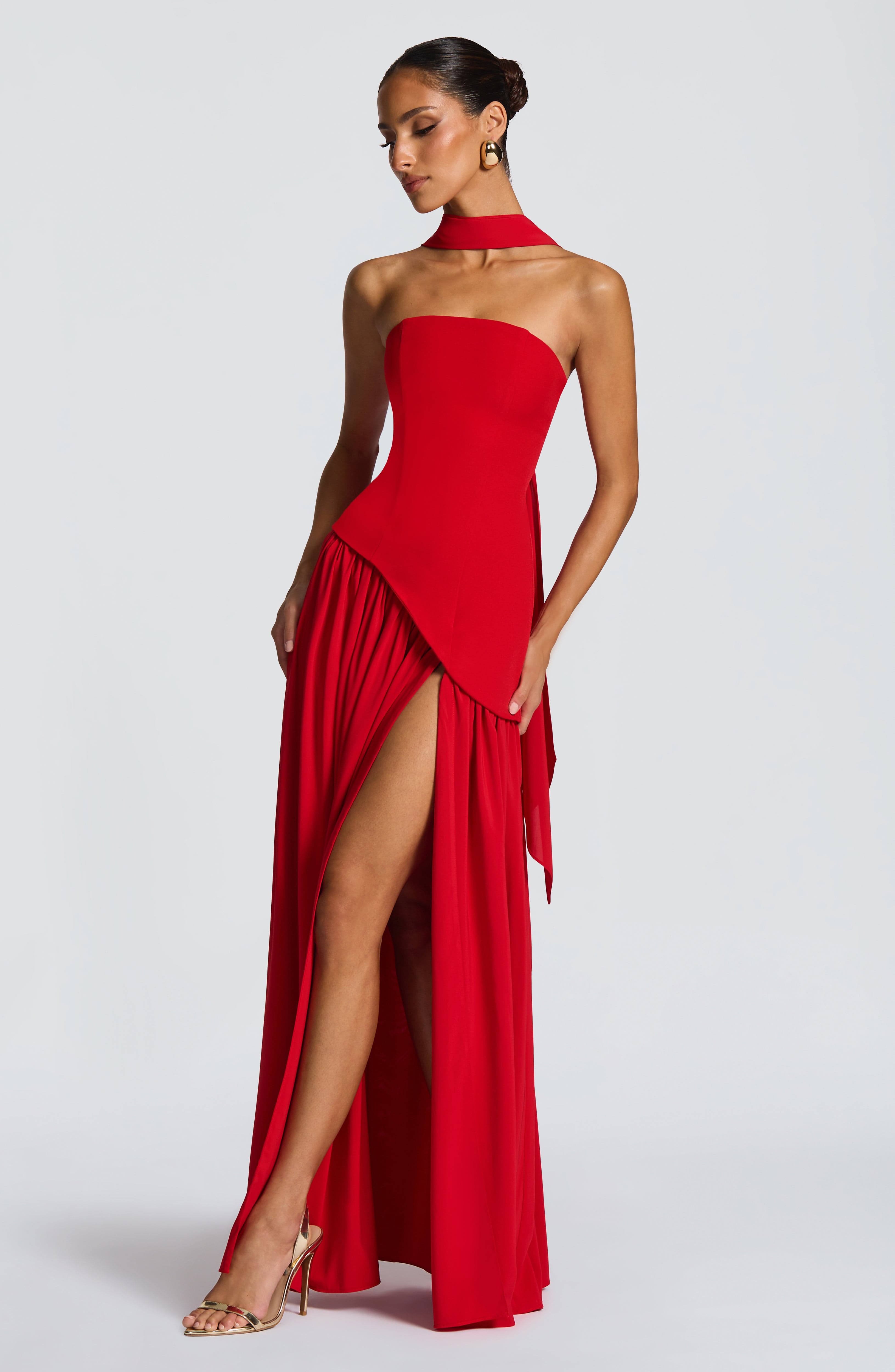 Maliyah Maxi Dress - Red - Napalia