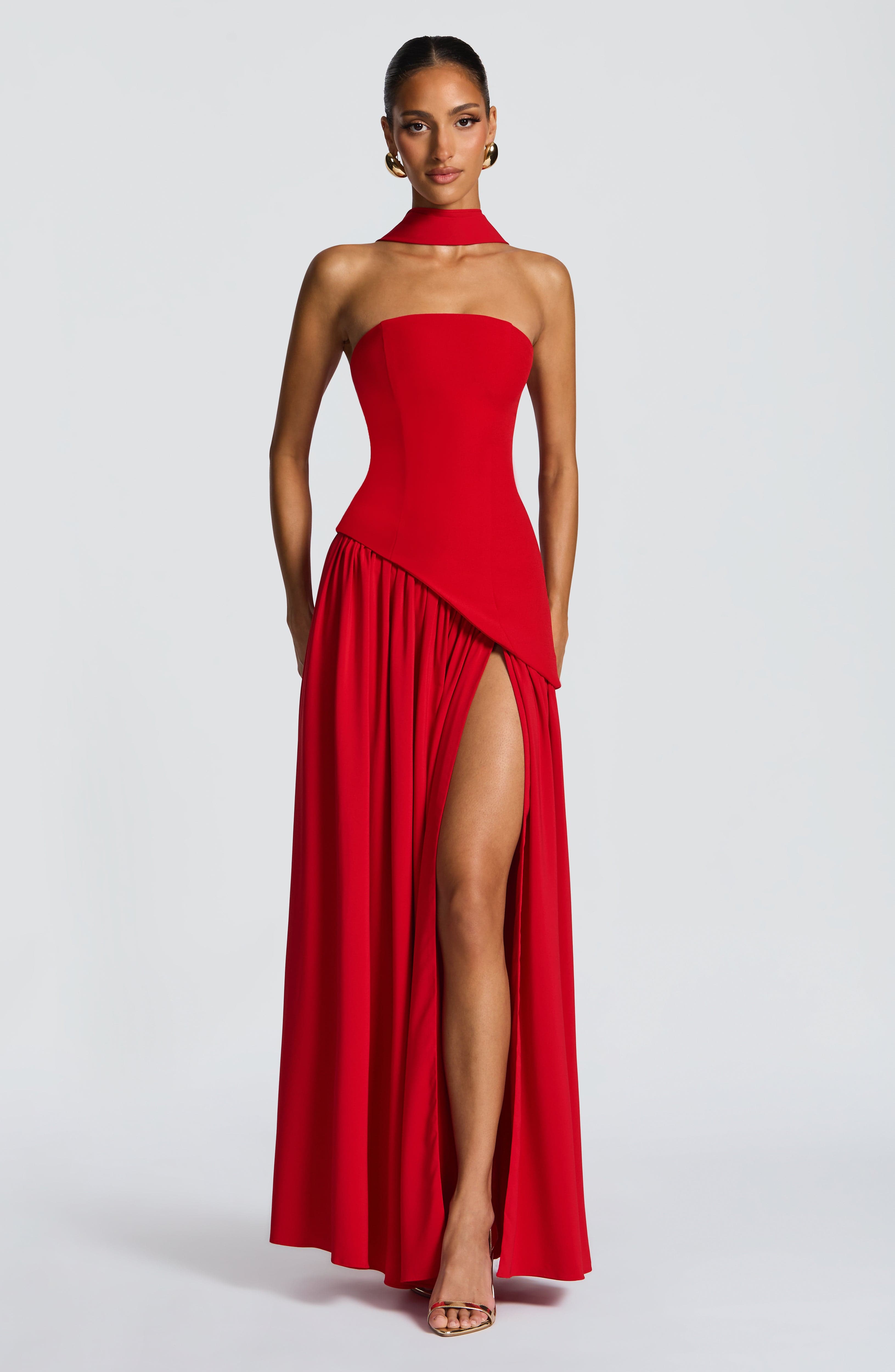 Maliyah Maxi Dress - Red - Napalia