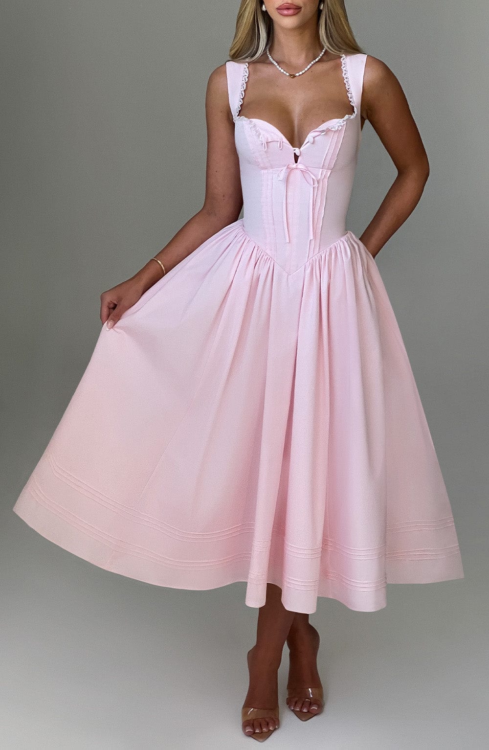 Marlena Midi Dress - Blush - Napalia