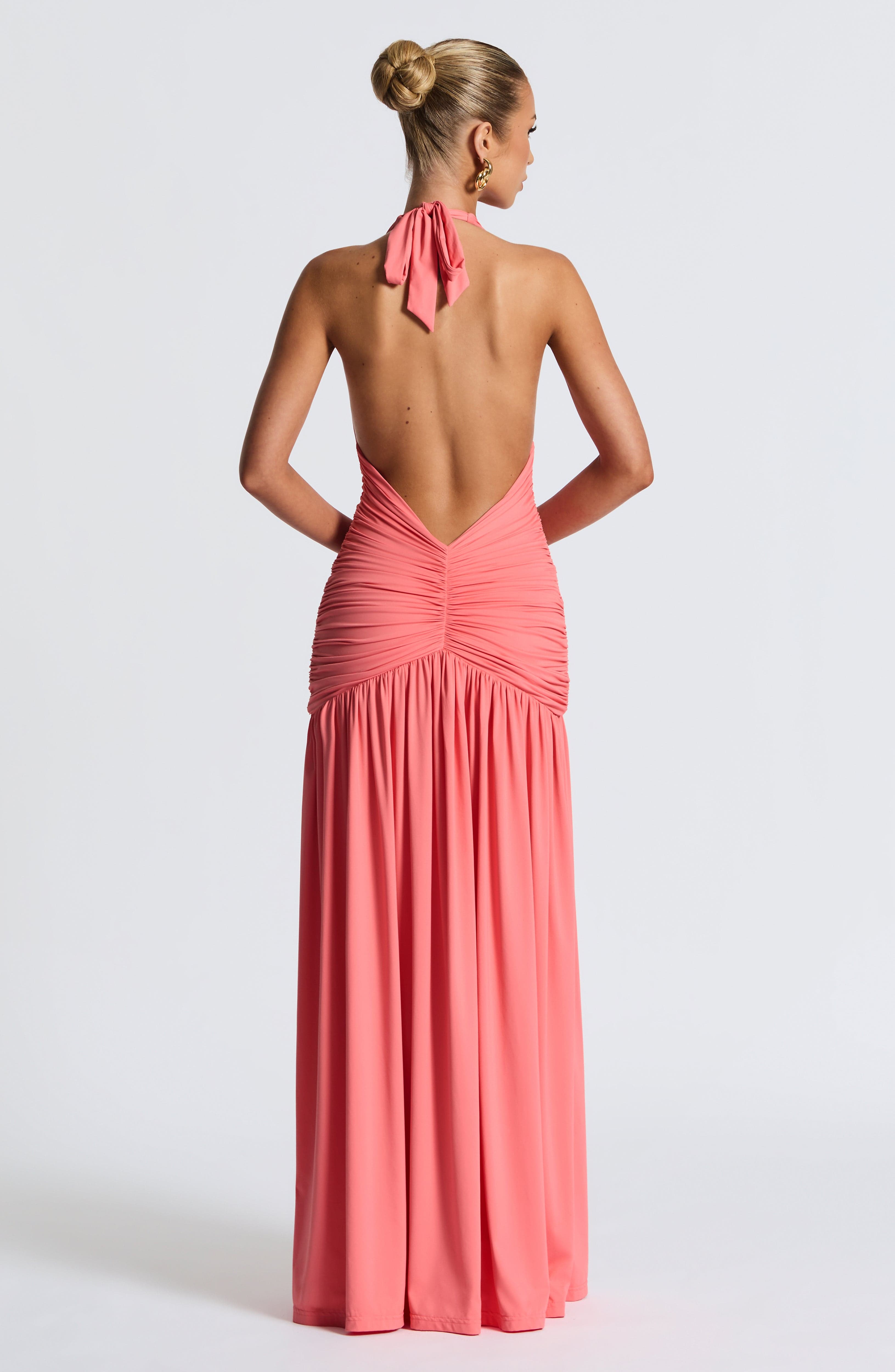 Melania Maxi Dress - Coral Pink - Napalia