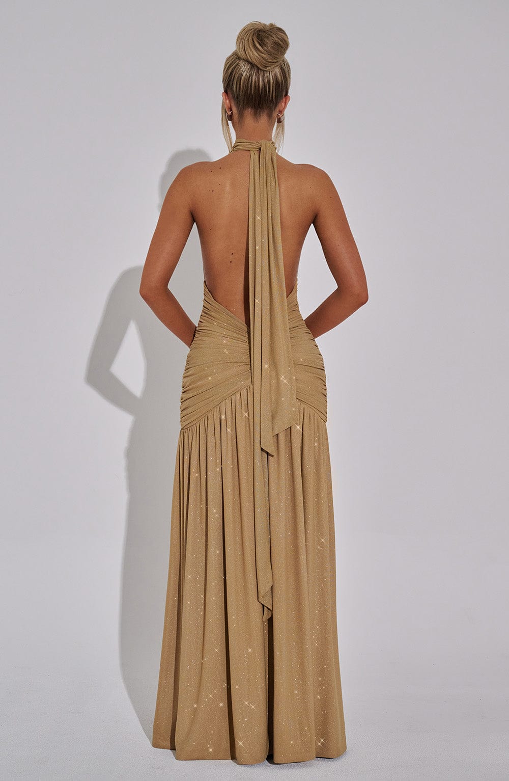 Melania Maxi Dress - Gold Sparkle - Napalia