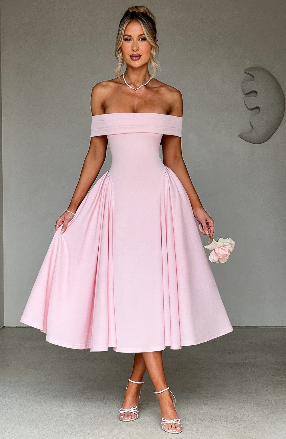 Miranda Midi Dress - Blush - Napalia