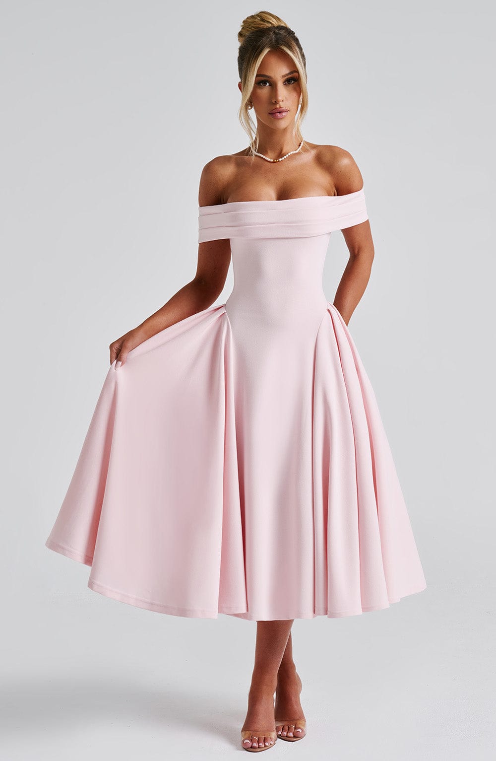 Miranda Midi Dress - Blush - Napalia