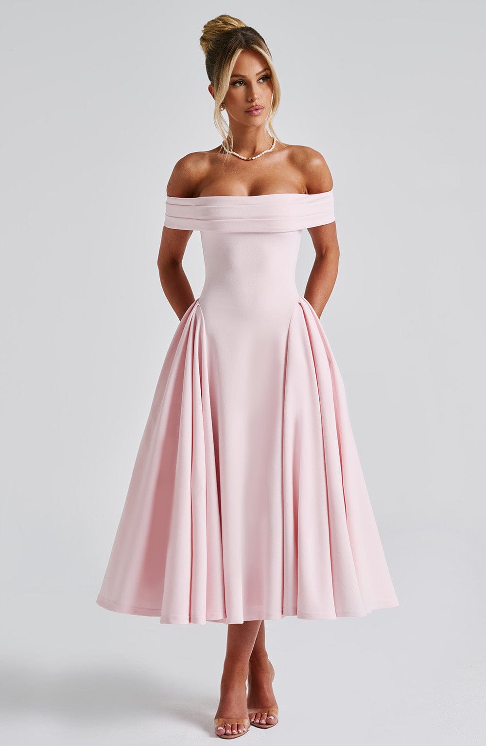 Miranda Midi Dress - Blush - Napalia