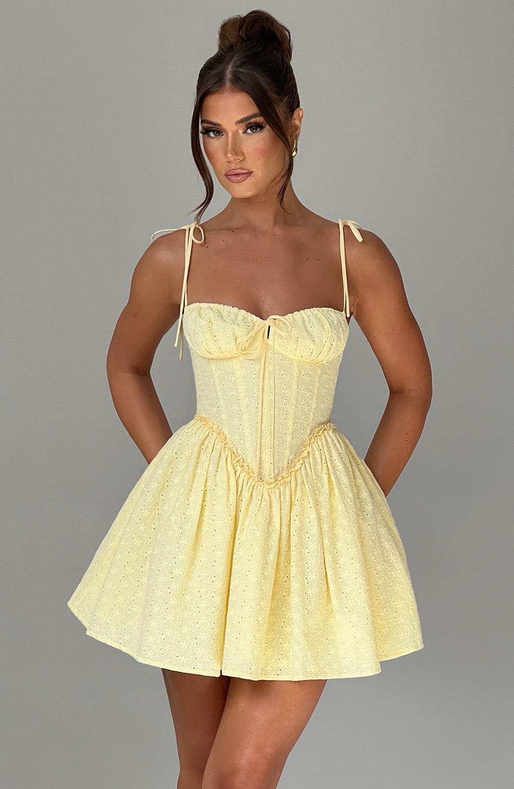 Phoebe Mini Dress - Lemon - Napalia