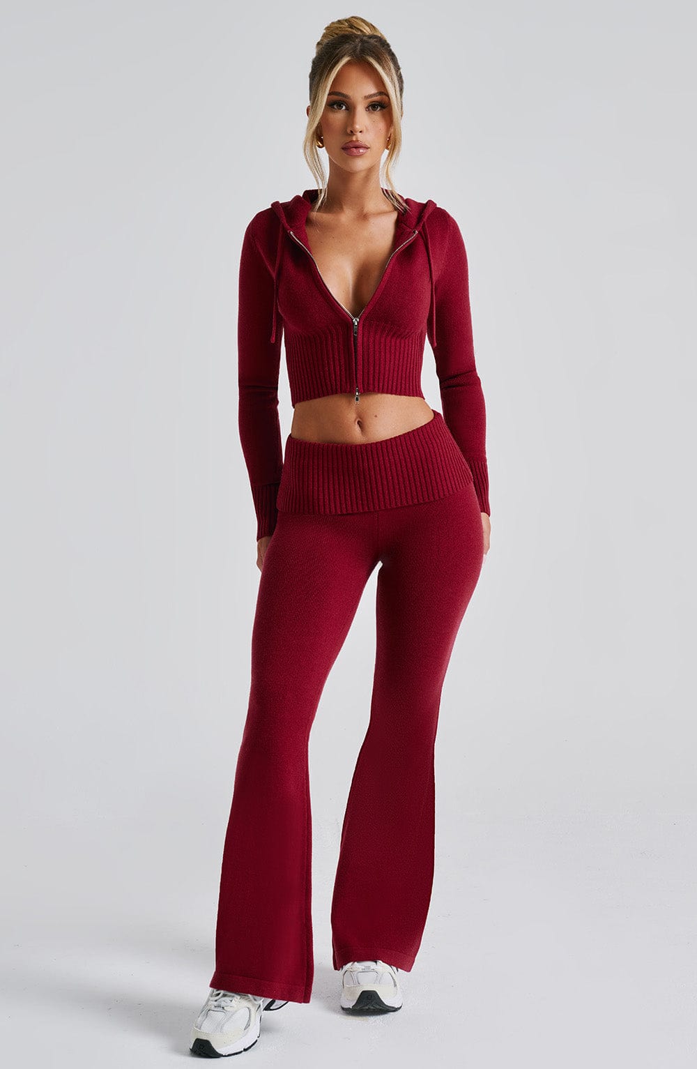 Portia Knit Hoodie - Red - Napalia