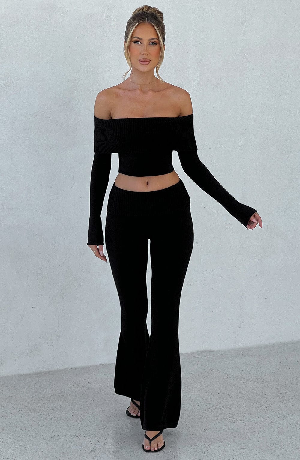 Portia Knit Pants - Black - Napalia