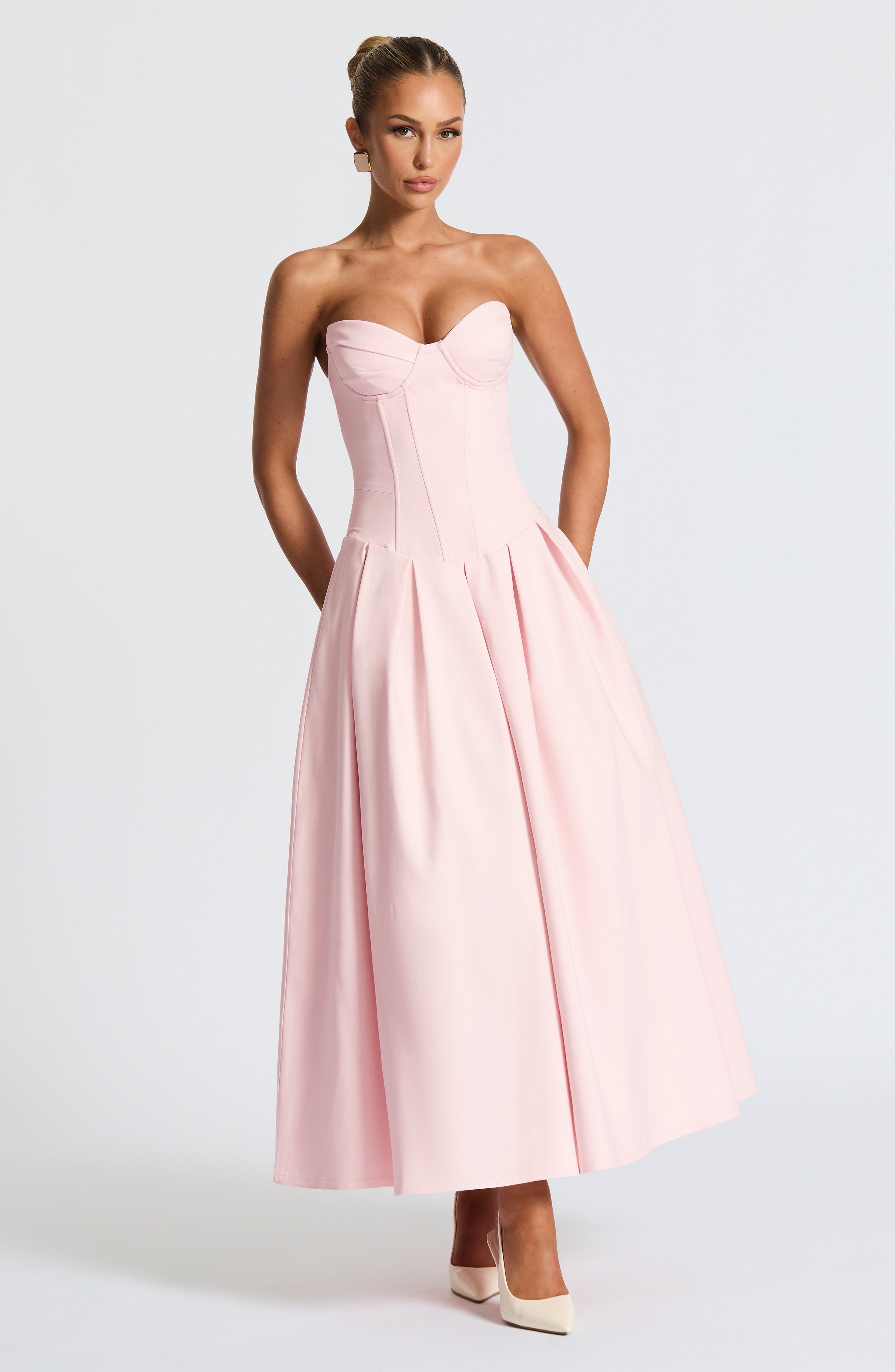Salma Midi Dress - Blush - Napalia