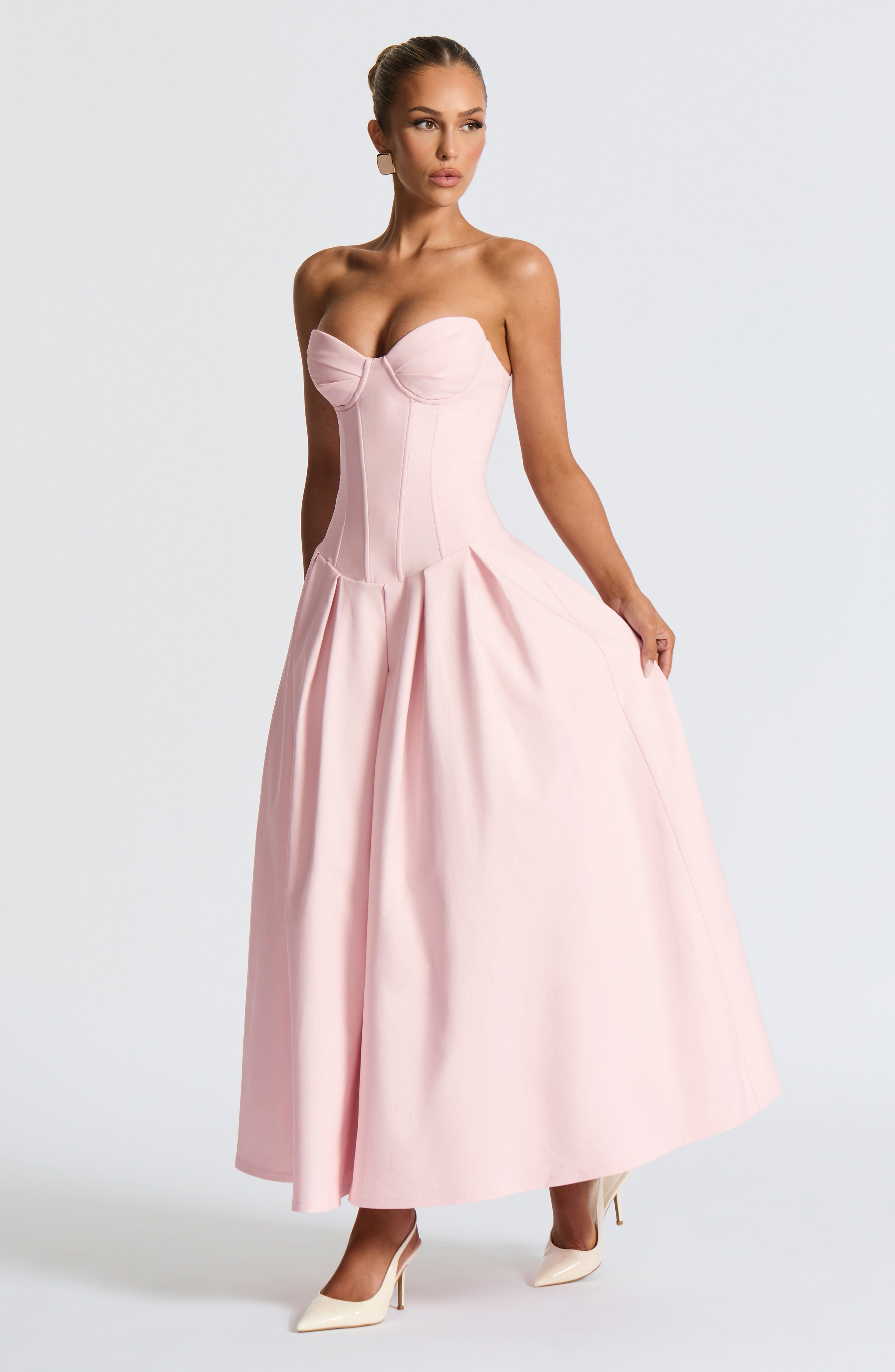 Salma Midi Dress - Blush - Napalia