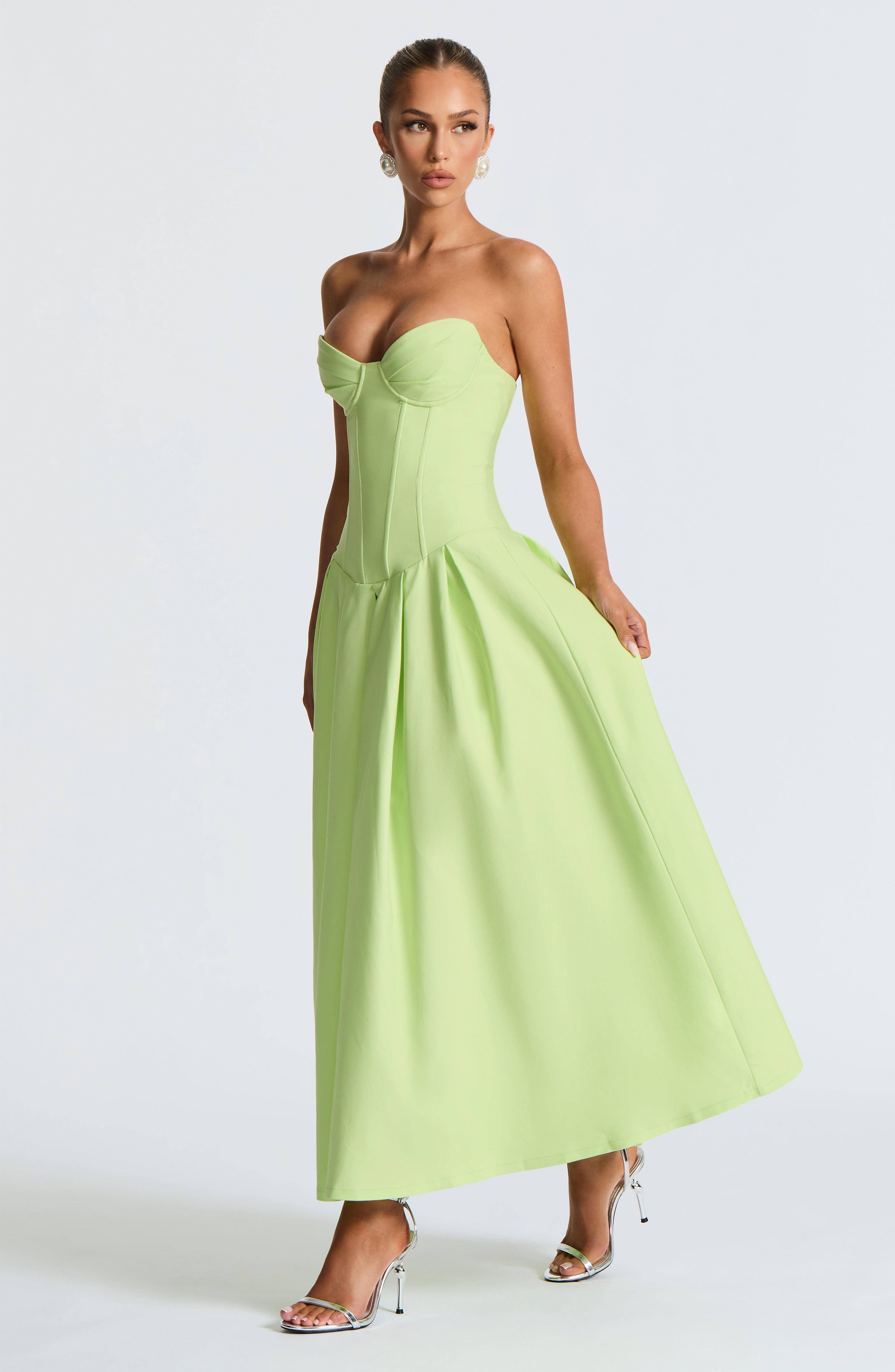 Salma Midi Dress - Lime - Napalia