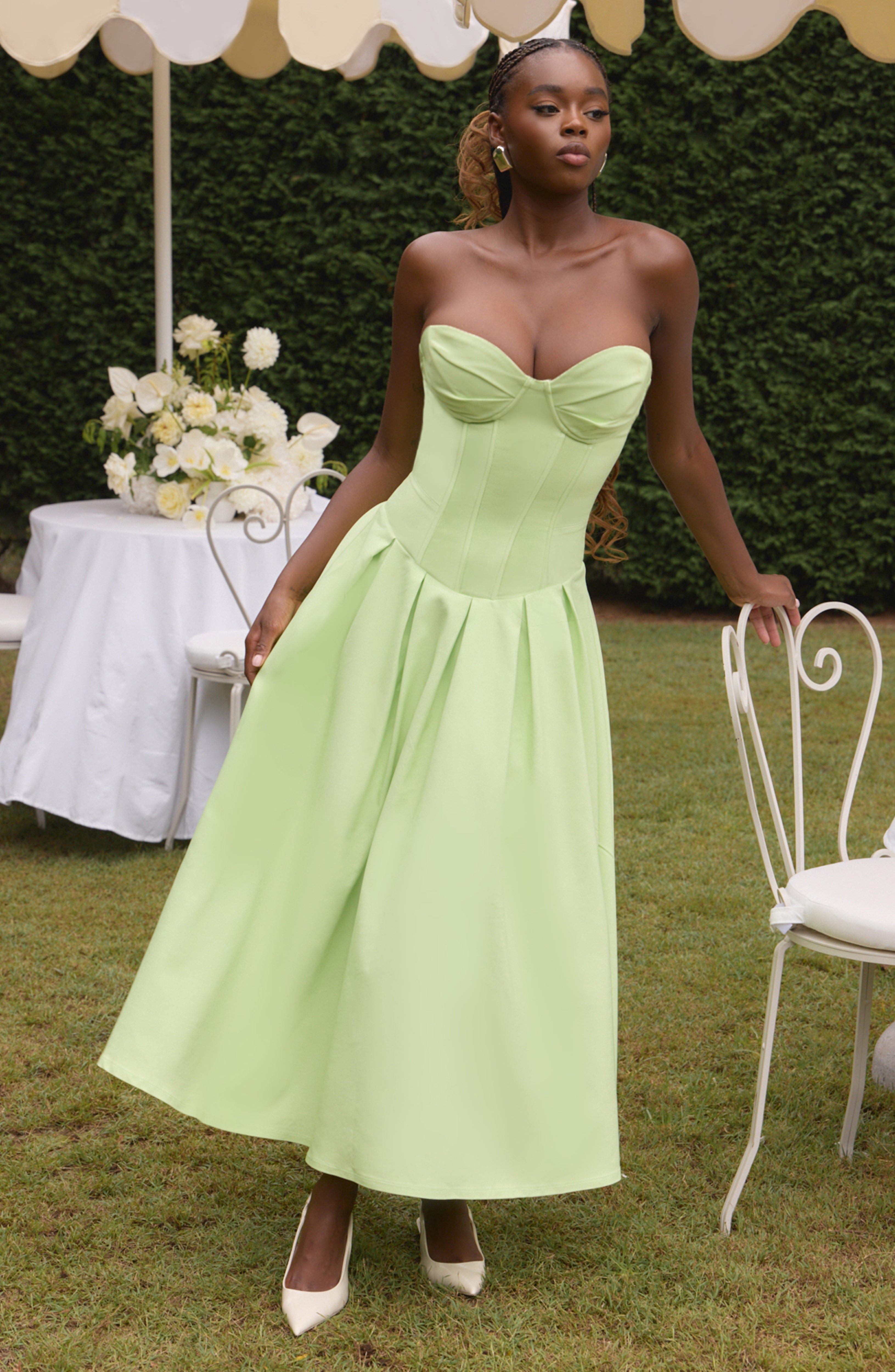 Salma Midi Dress - Lime - Napalia