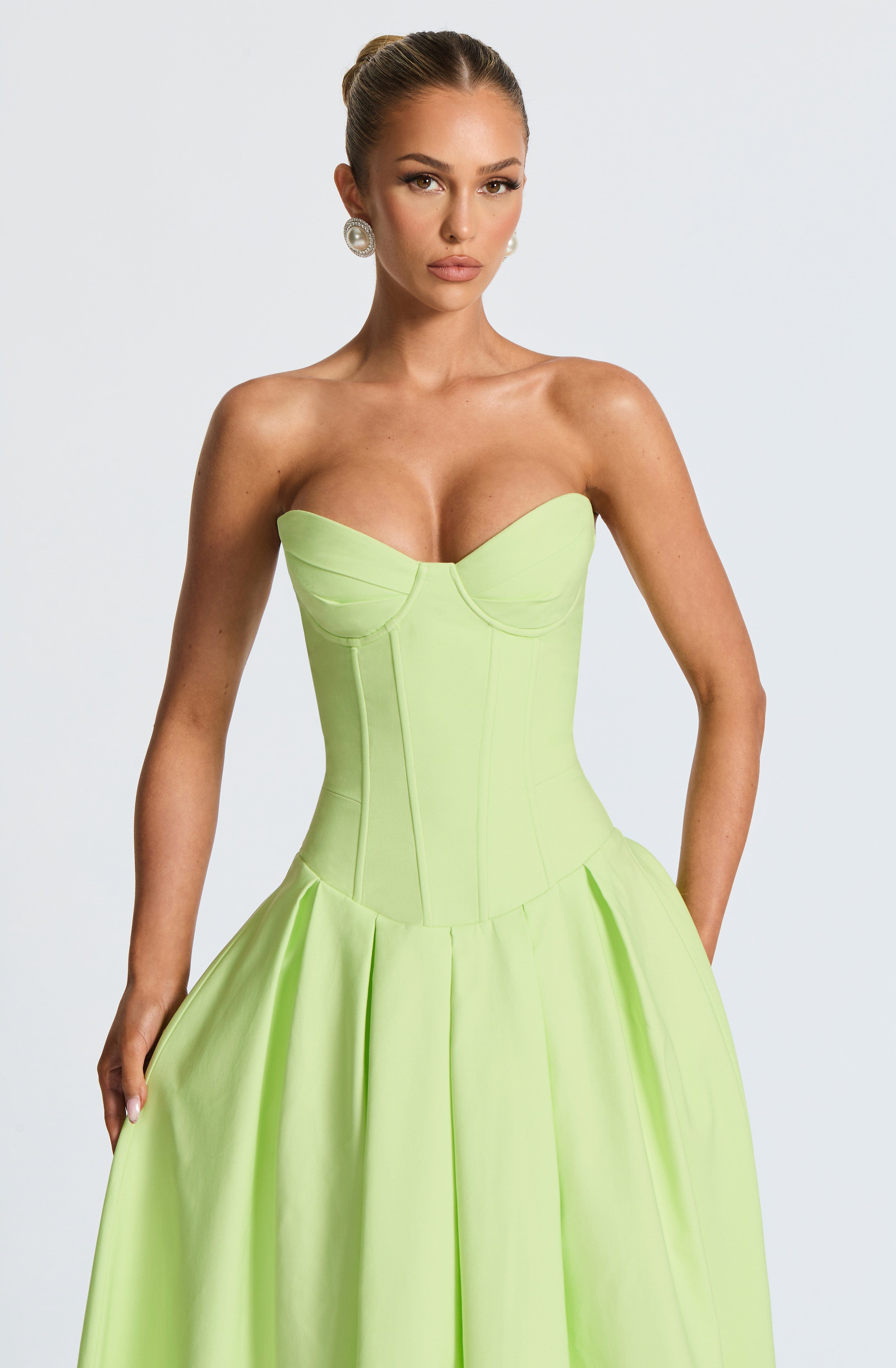 Salma Midi Dress - Lime - Napalia